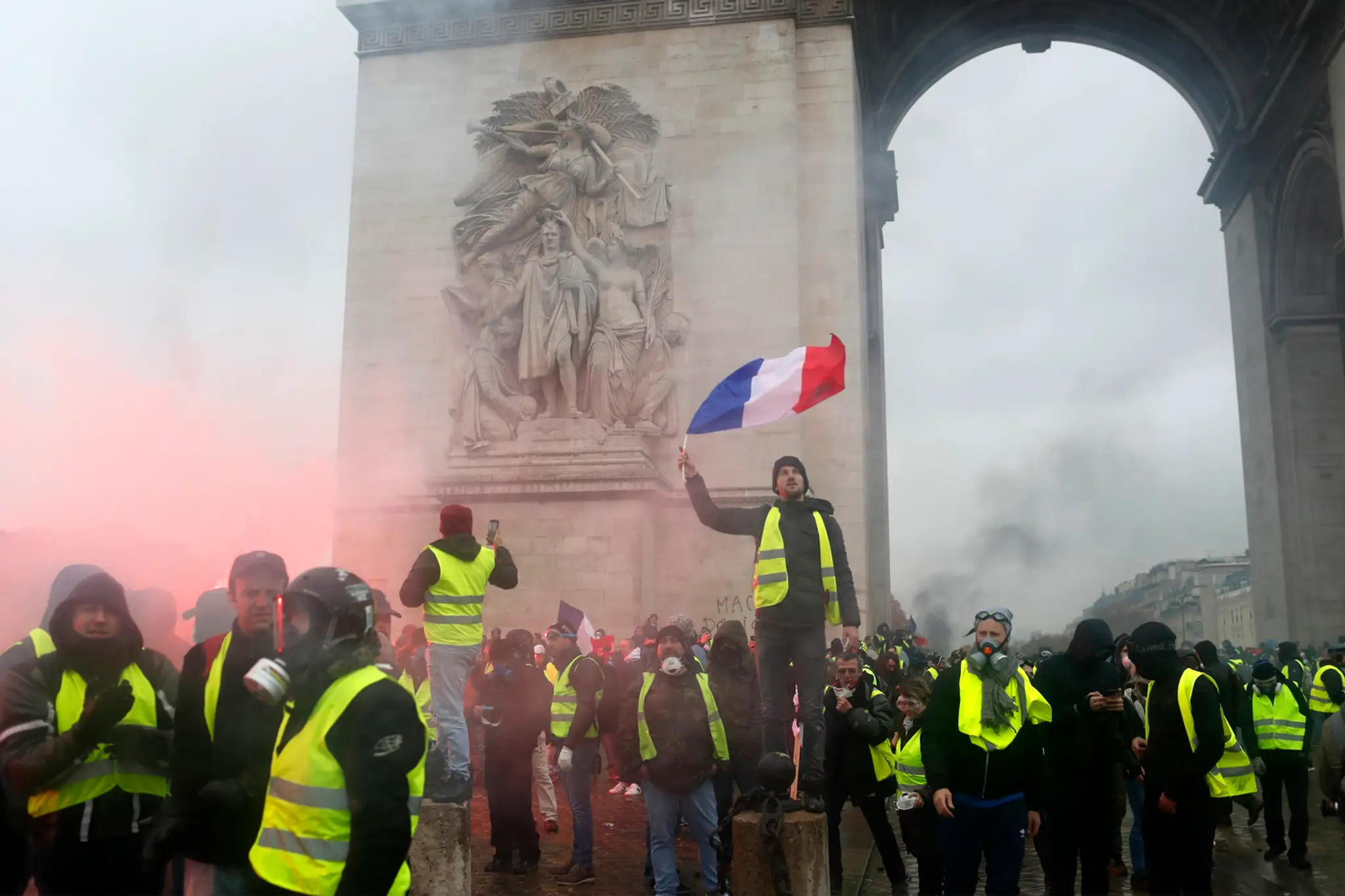 Protestujúci vo Francúzsku.