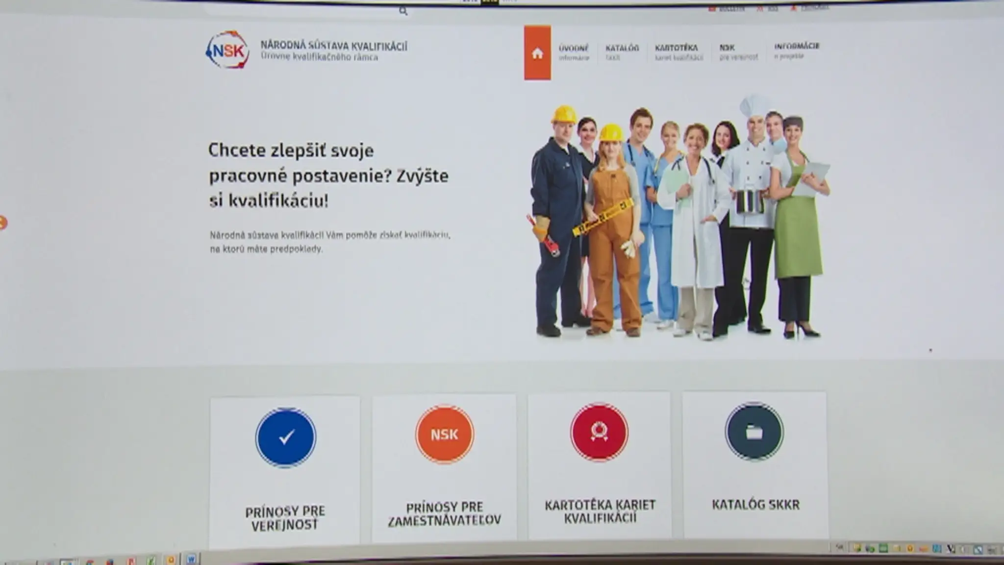 Takto mala vyzerať úvodná stránka portálu kvalifikácie.sk.