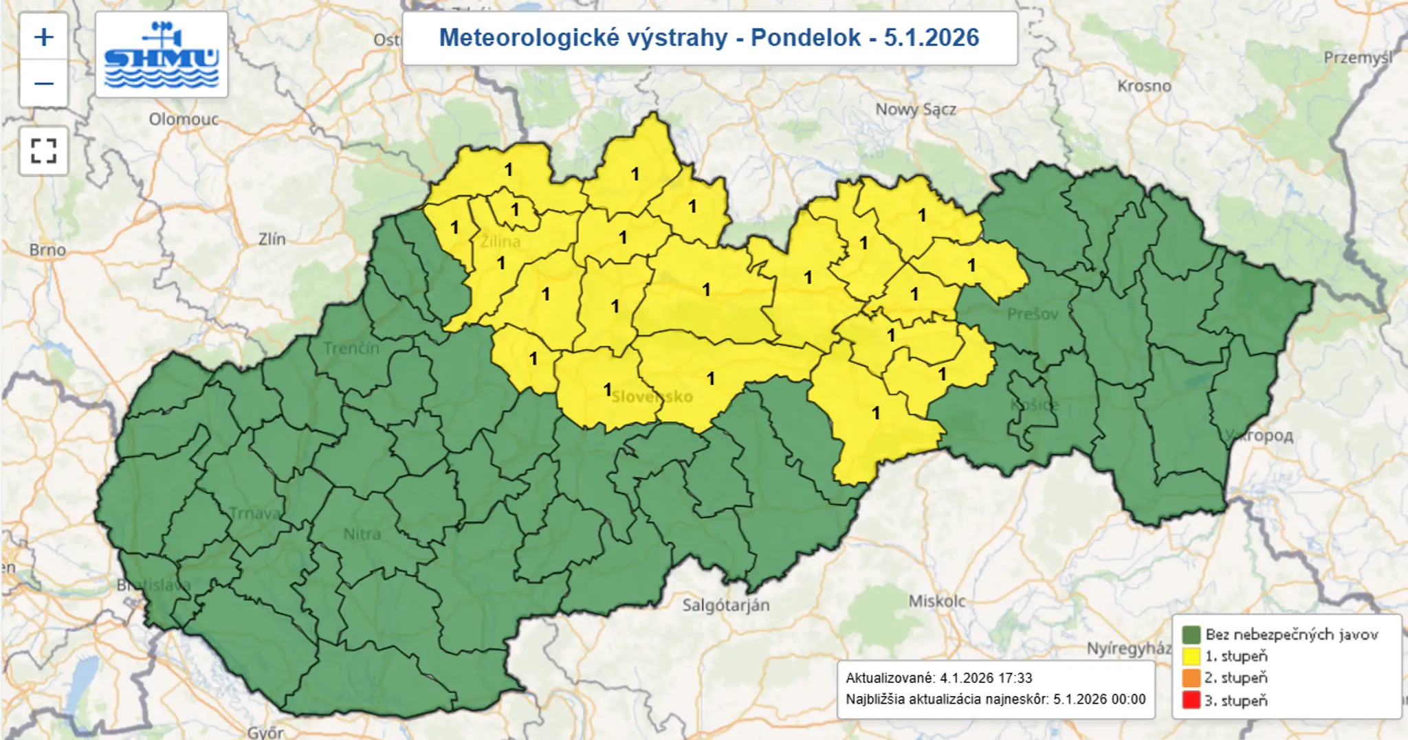 MAPA SHMÚ