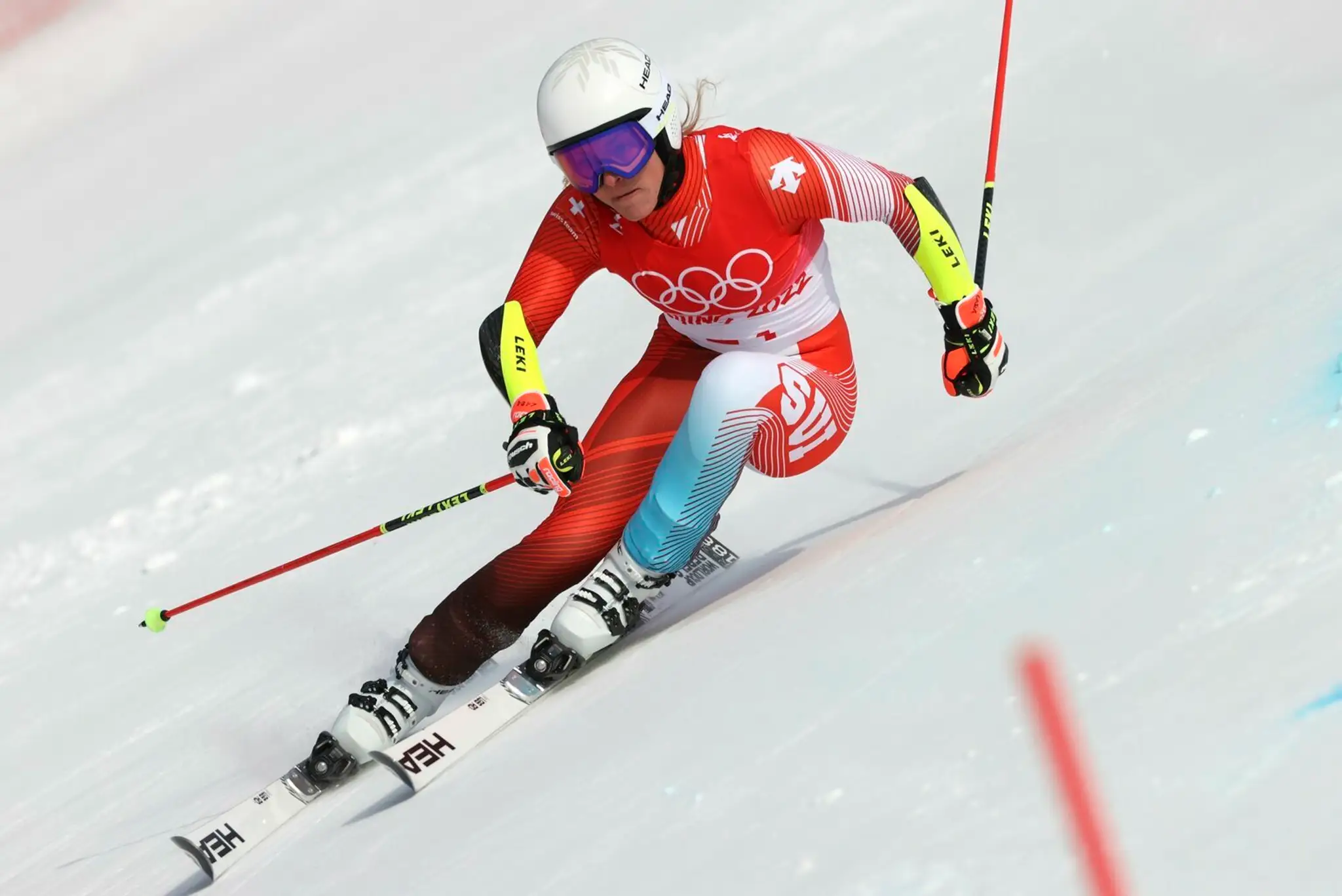 Švajčiarska lyžiarka Lara Gut-Behramiová v 2. kole obrovského slalomu na ZOH 2022.