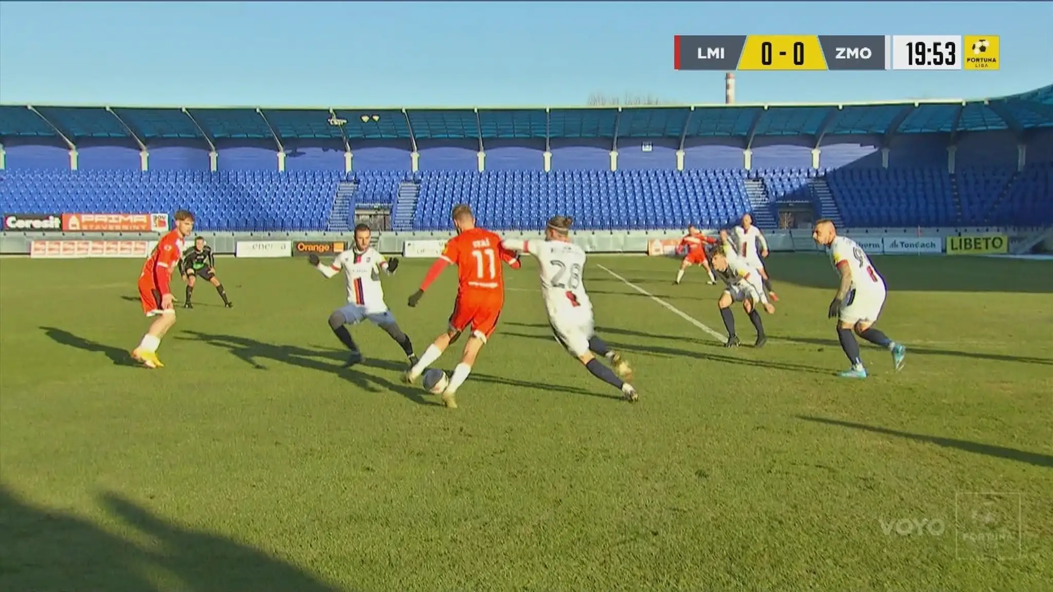 Momentka zo zápasu Liptovský Mikuláš - Zlaté Moravce Vráble.