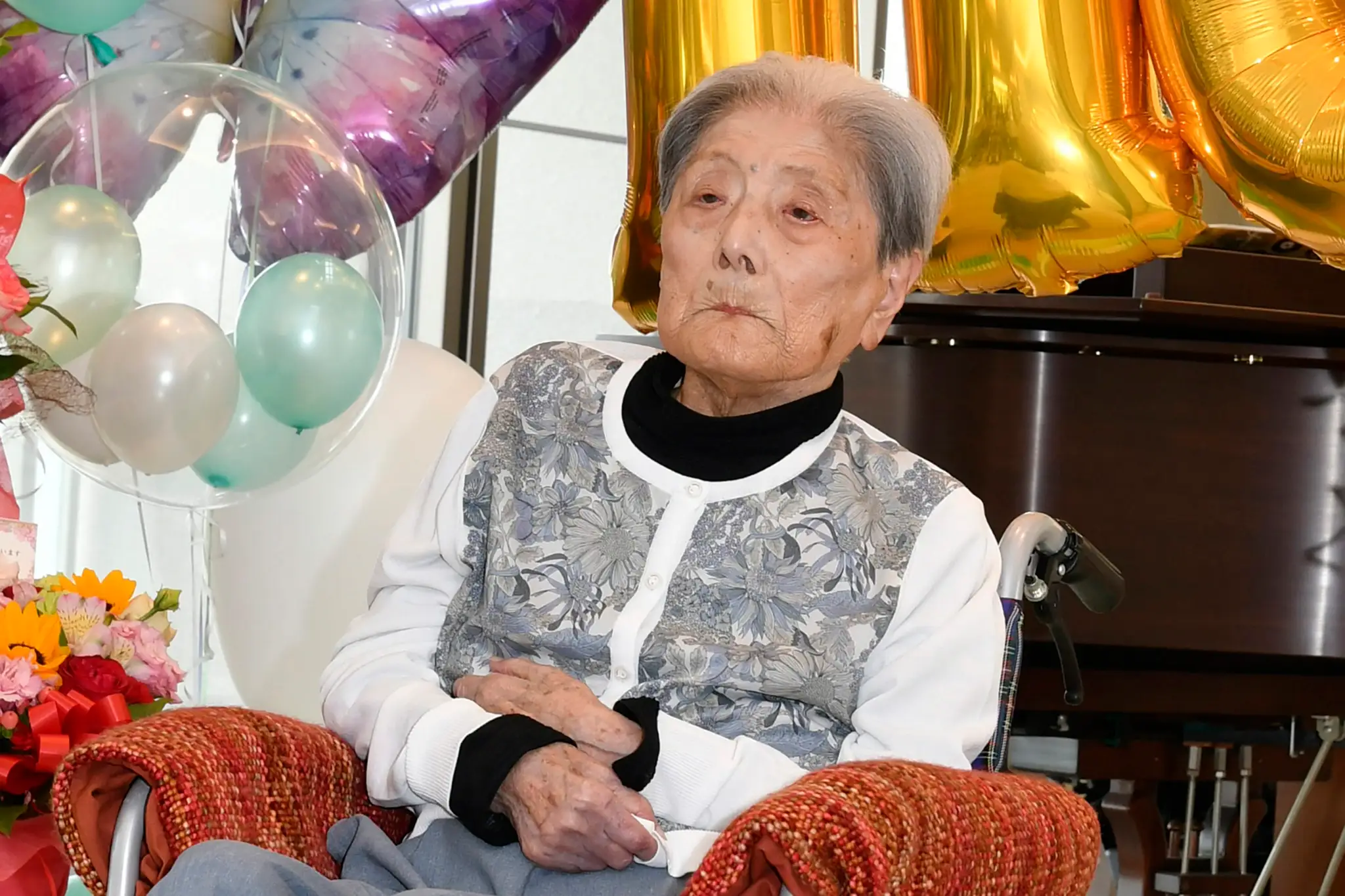 Na snímke Japonka Tomiko Itookaová, ktorá zomrela vo veku 116 rokov.