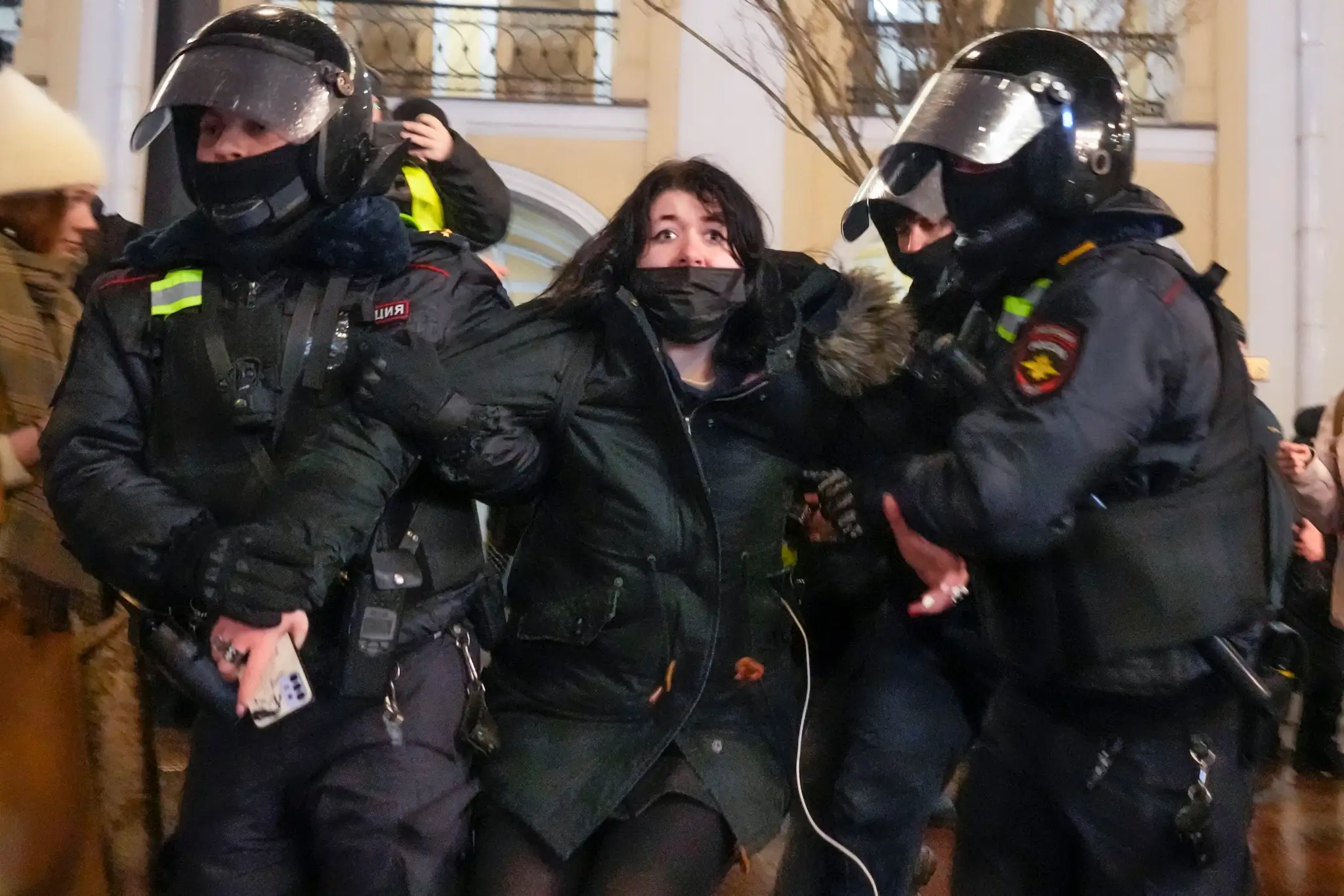 Protivojnové protesty v Moskve.