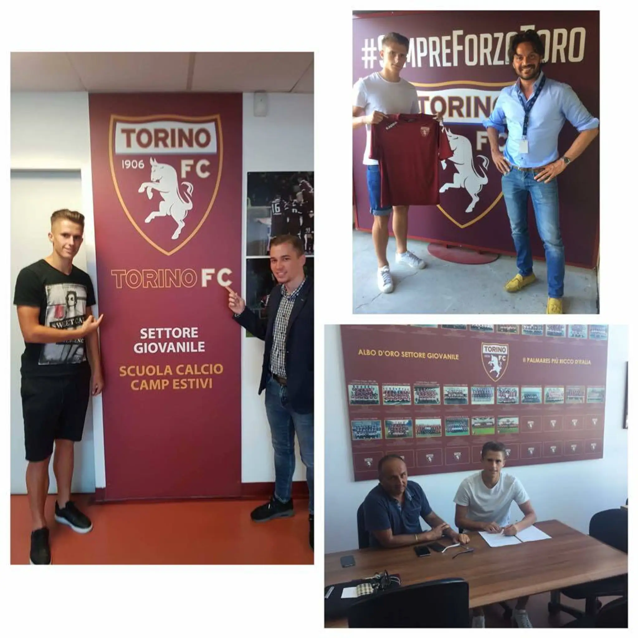 Dávid Filinský pri podpise s FC Turín.