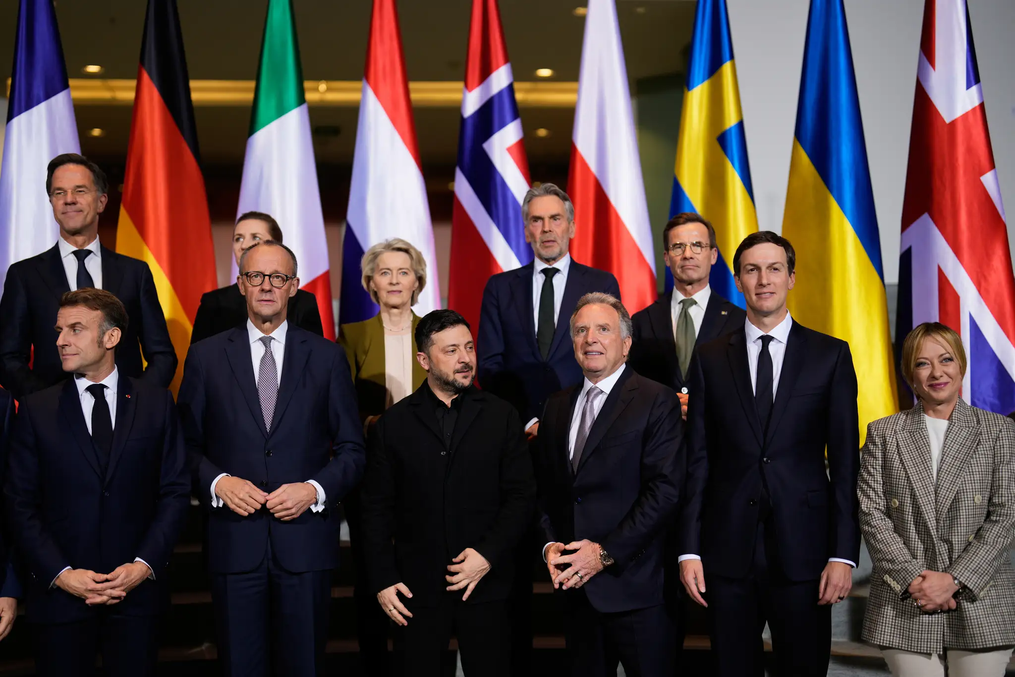 Stretnutie európskych politických lídrov, Volodymyra Zelenského, Jareda Kushnera a Stevea Witkoffa
