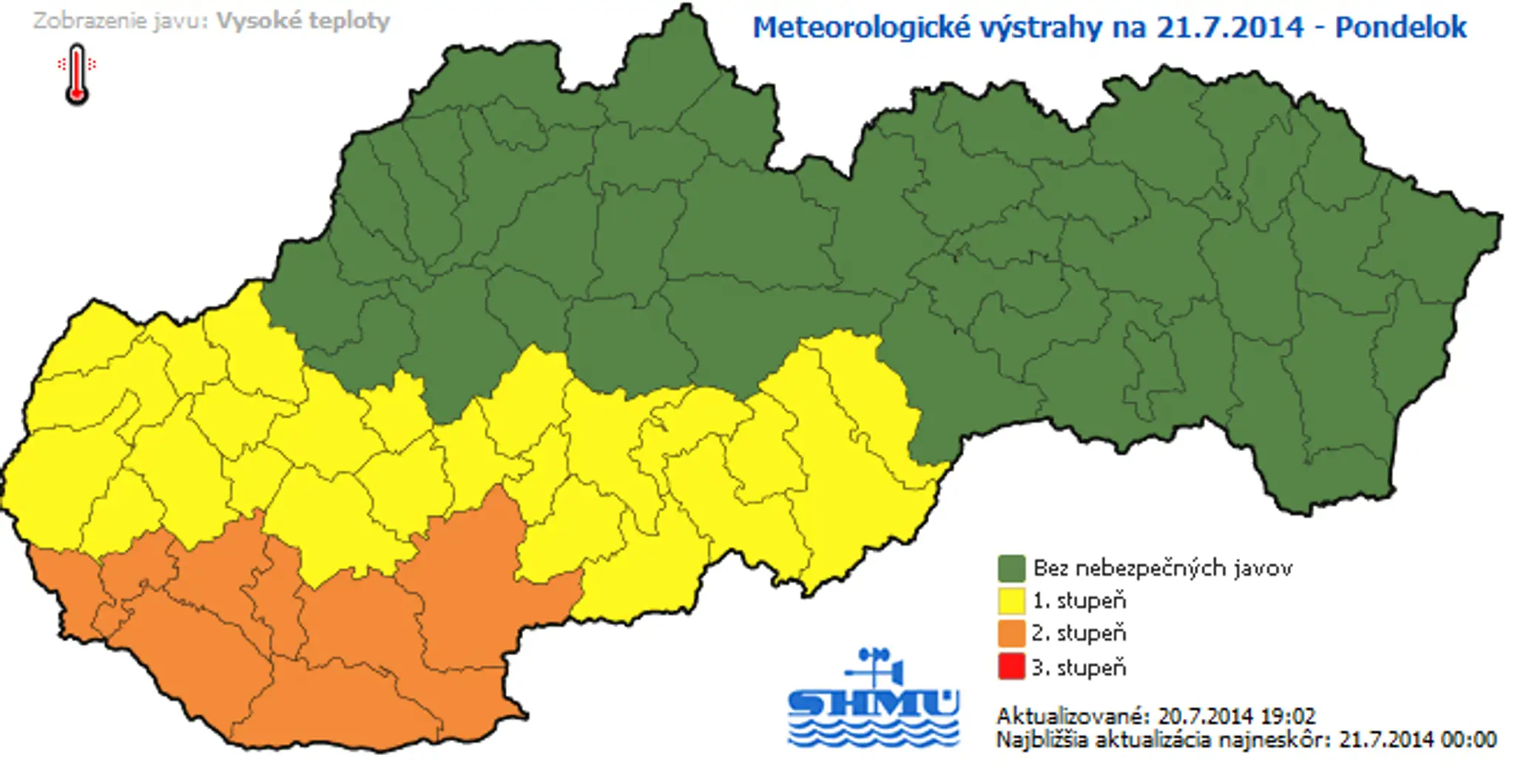 Výstraha SHMÚ pred búrkami a vysokými teplotami