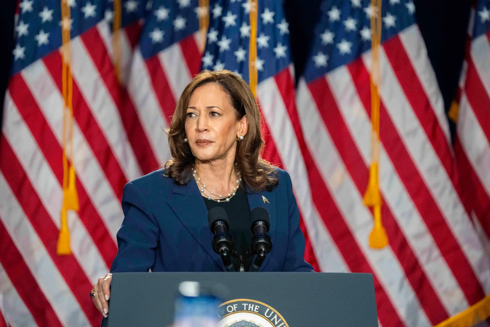 Na snímke americká viceprezidentka Kamala Harrisová.