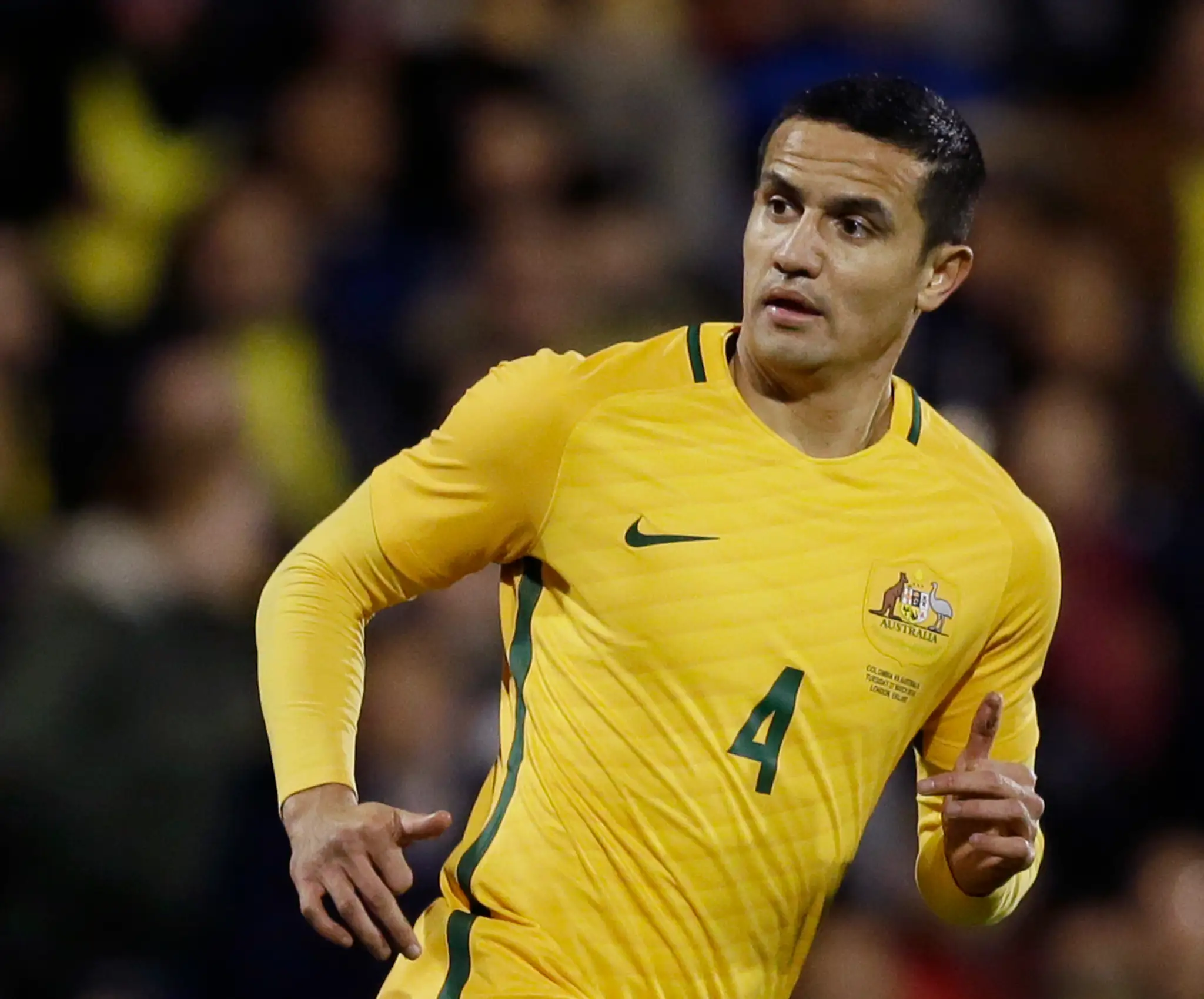 Tim Cahill v prípravnom dueli pred MS 2018.