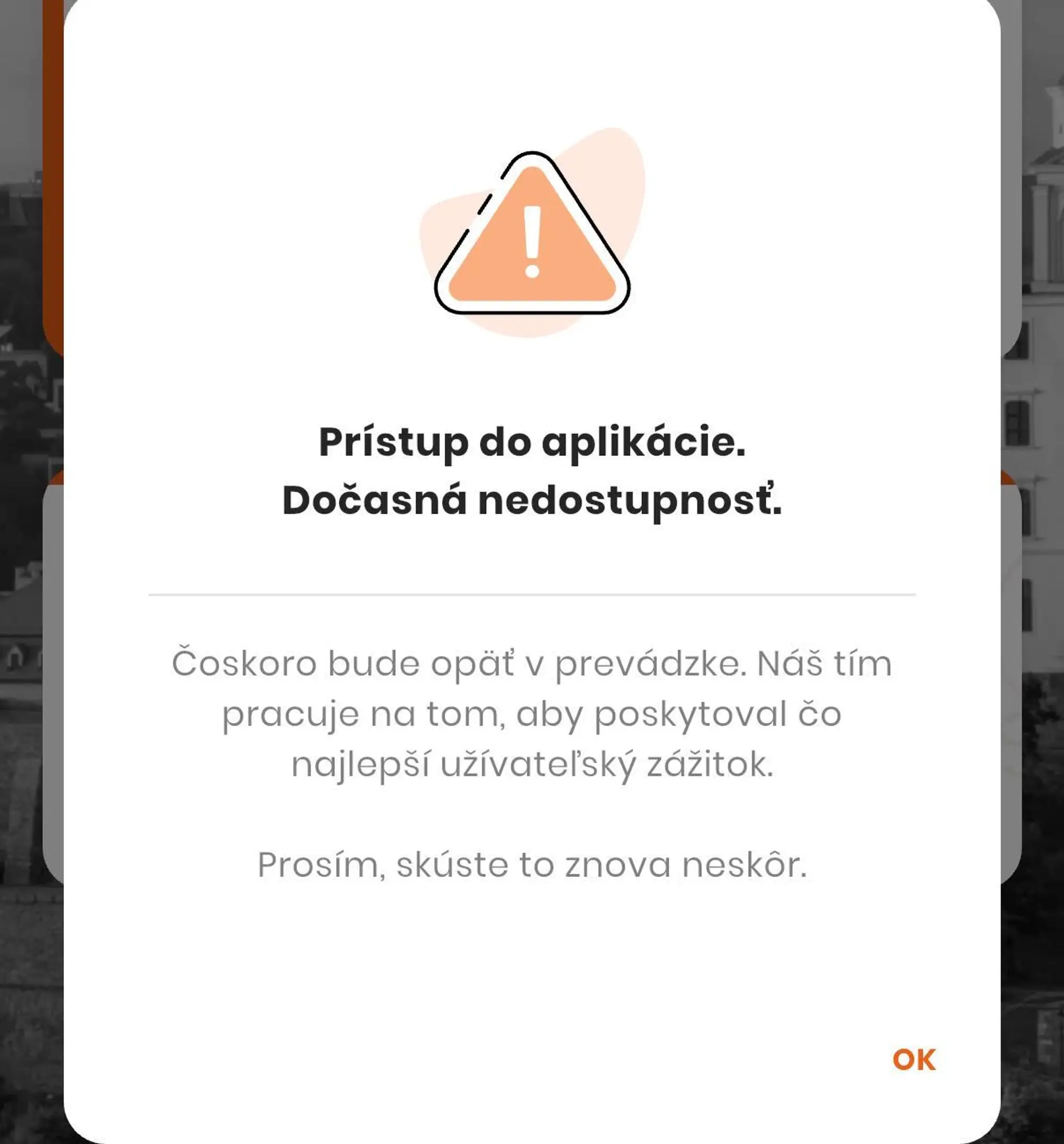 Nedostupná aplikácia