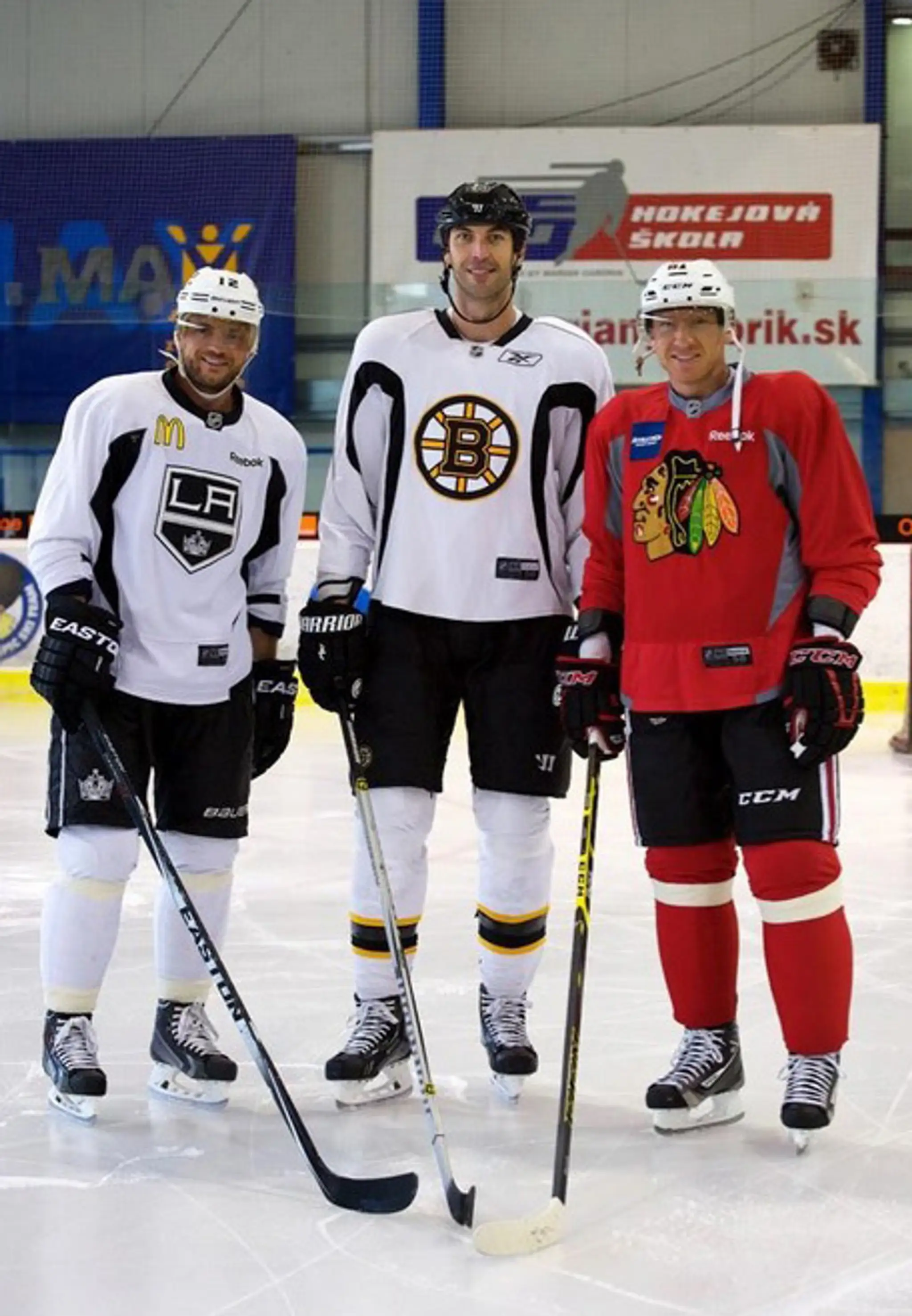 Marián Gáborík (LA King), Zdeno Chára (Boston Bruins) a Marián Hossa (Chicago).