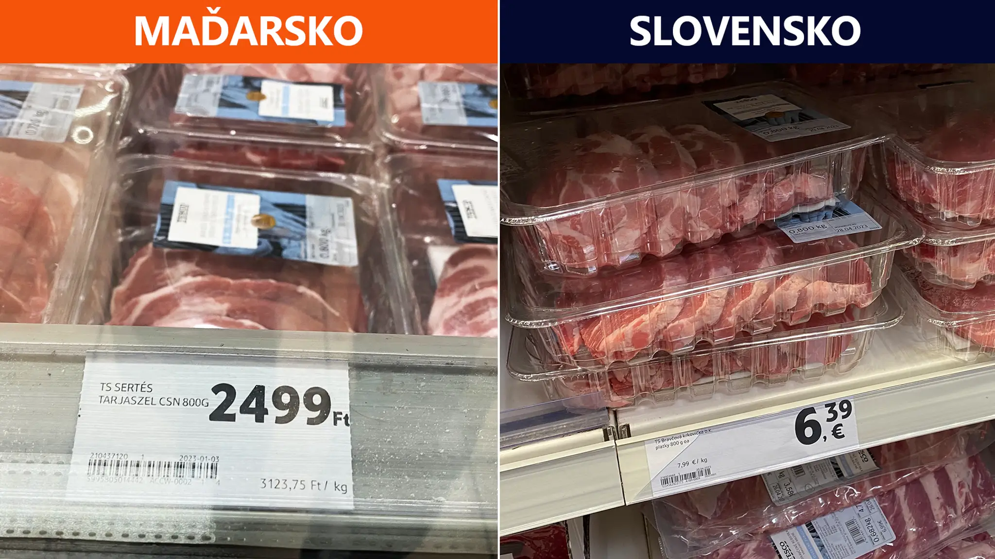 Porovnanie cien základných potravín v Maďarsku a na Slovensku