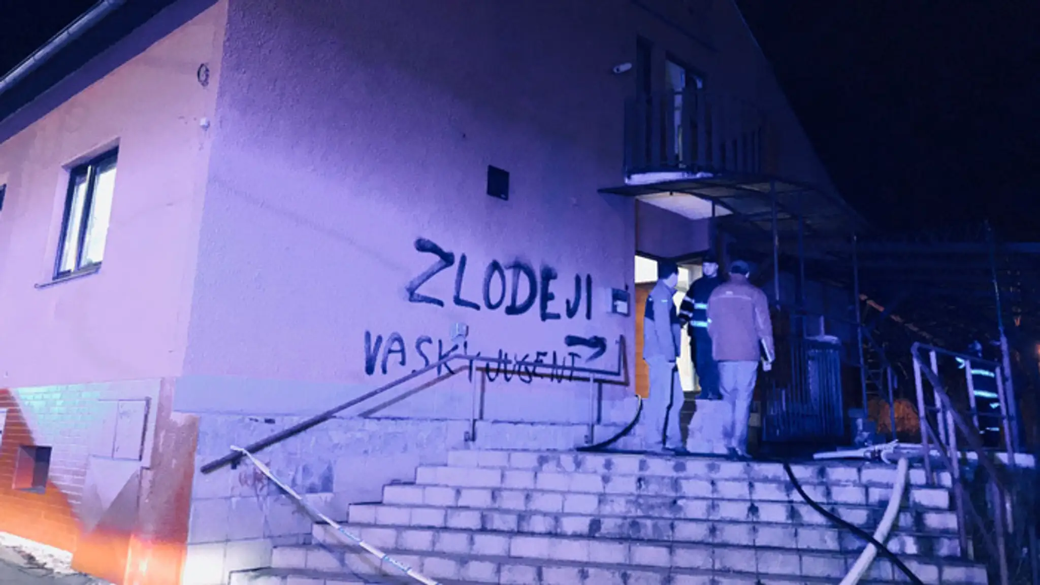 Požiar budovy Smeru v Žiline.