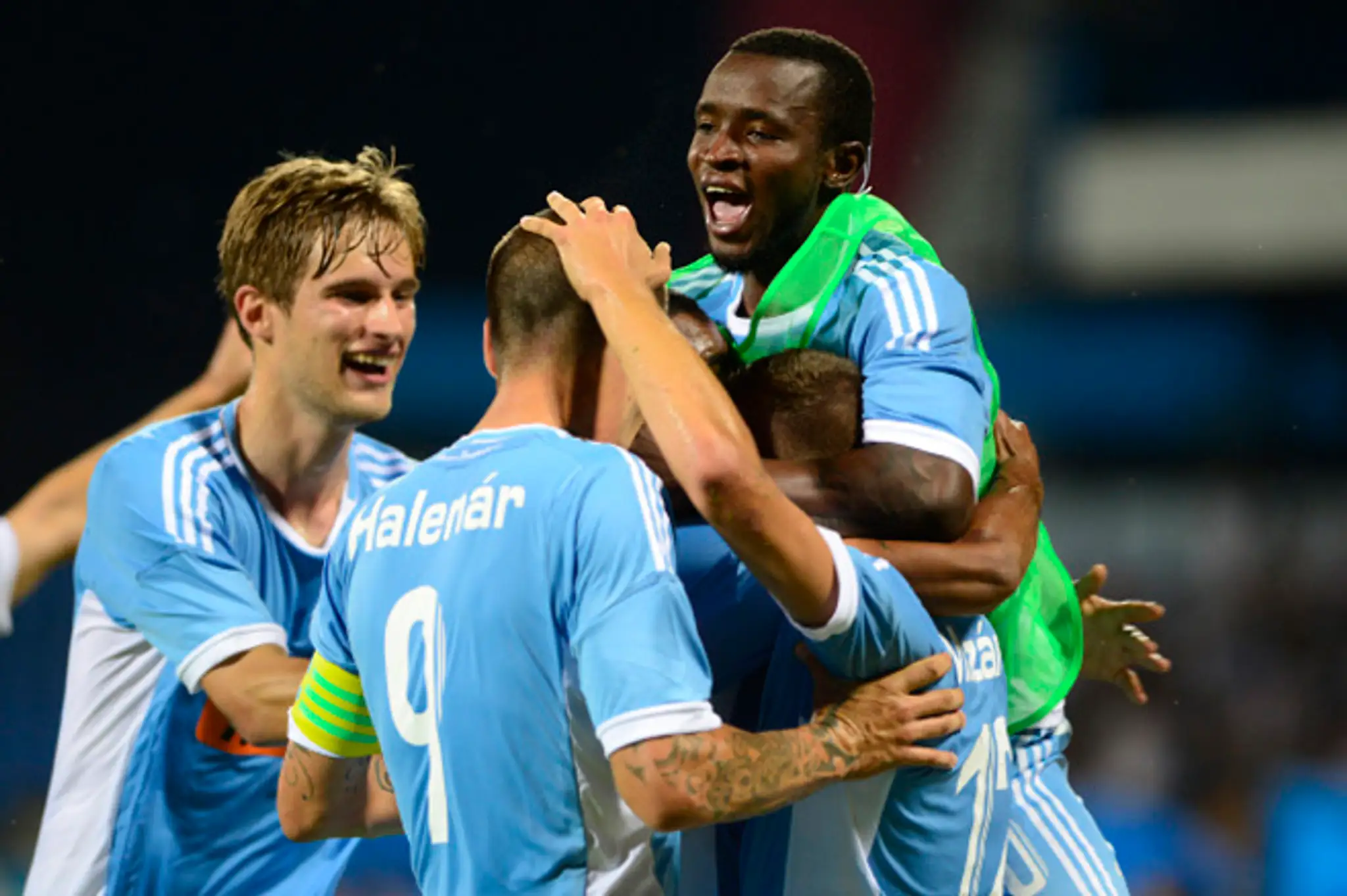 Seydouba Soumah, Juraj Halenár a radosť strelenia gólu proti Šerif Tiraspoľ (Moldavsko)