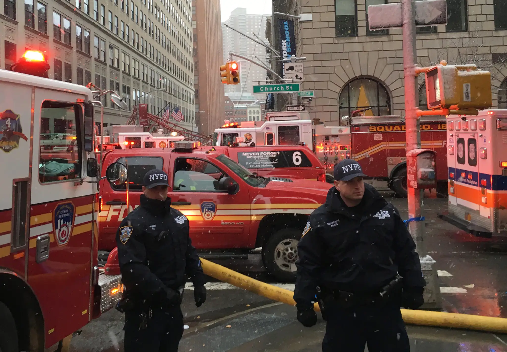 Pád žeriava v New Yorku