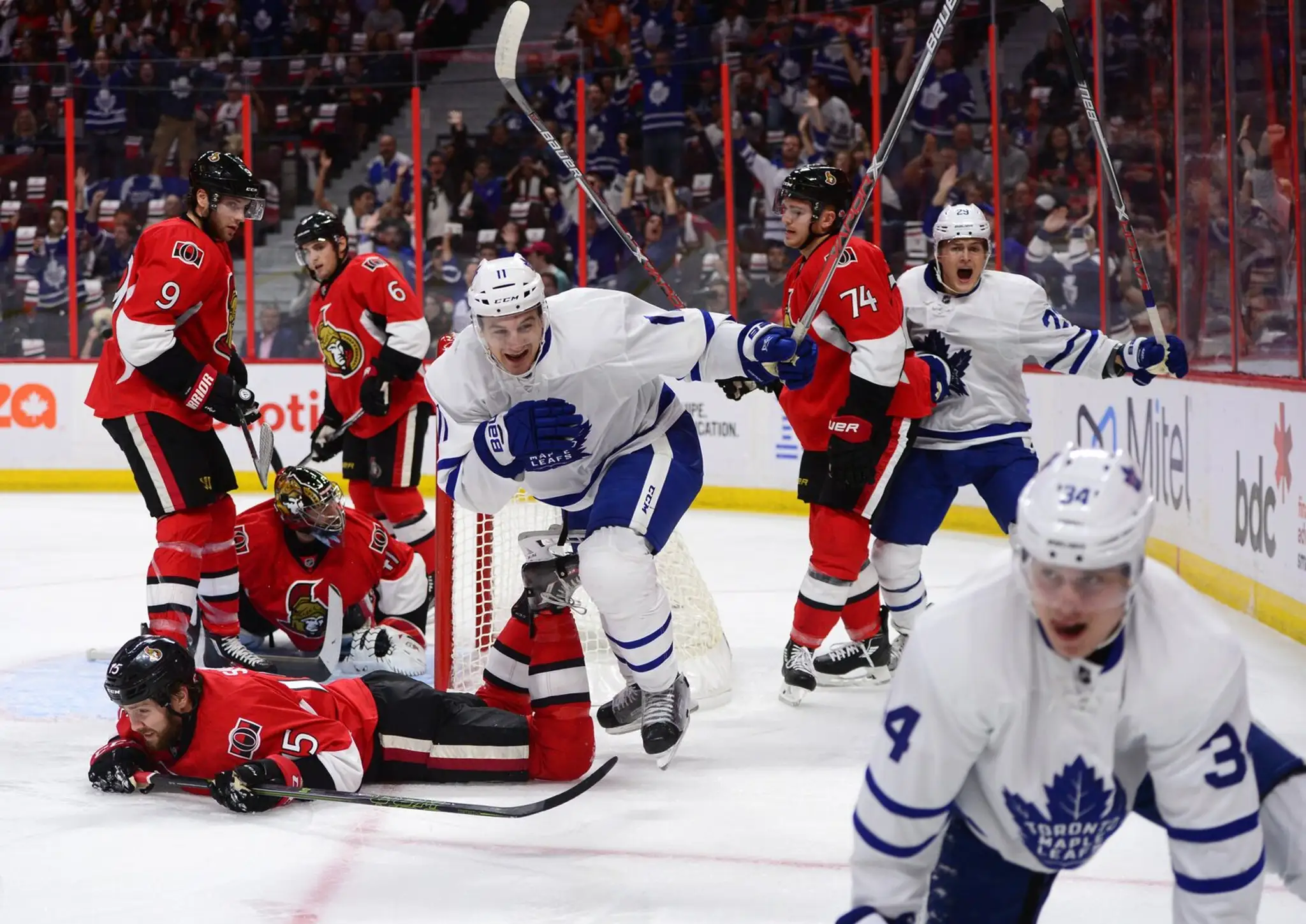 Auston Matthews po strelení prvého gólu v NHL.