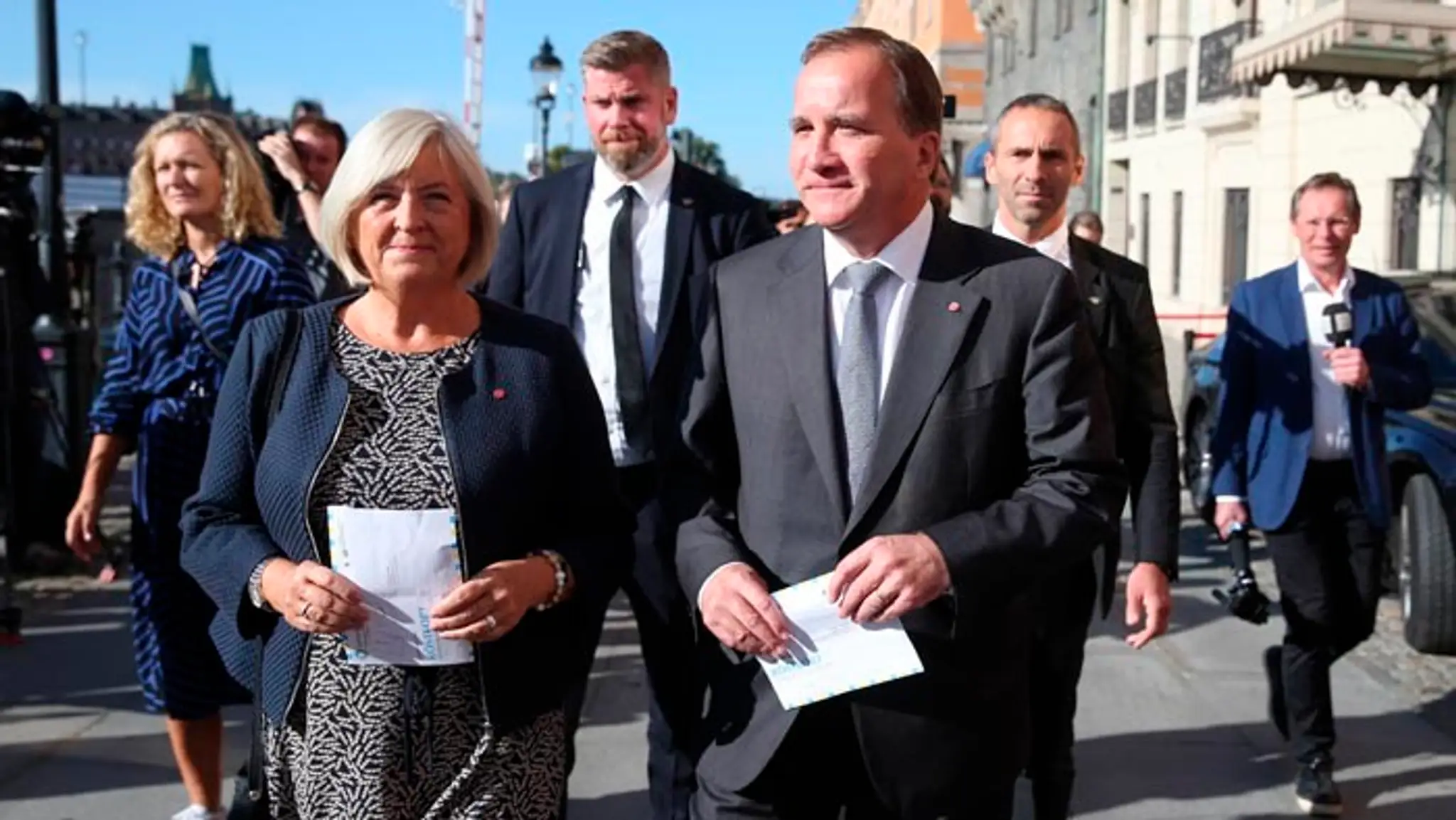Švédsky premiér Stefan Löfven s manželkou Ullou.
