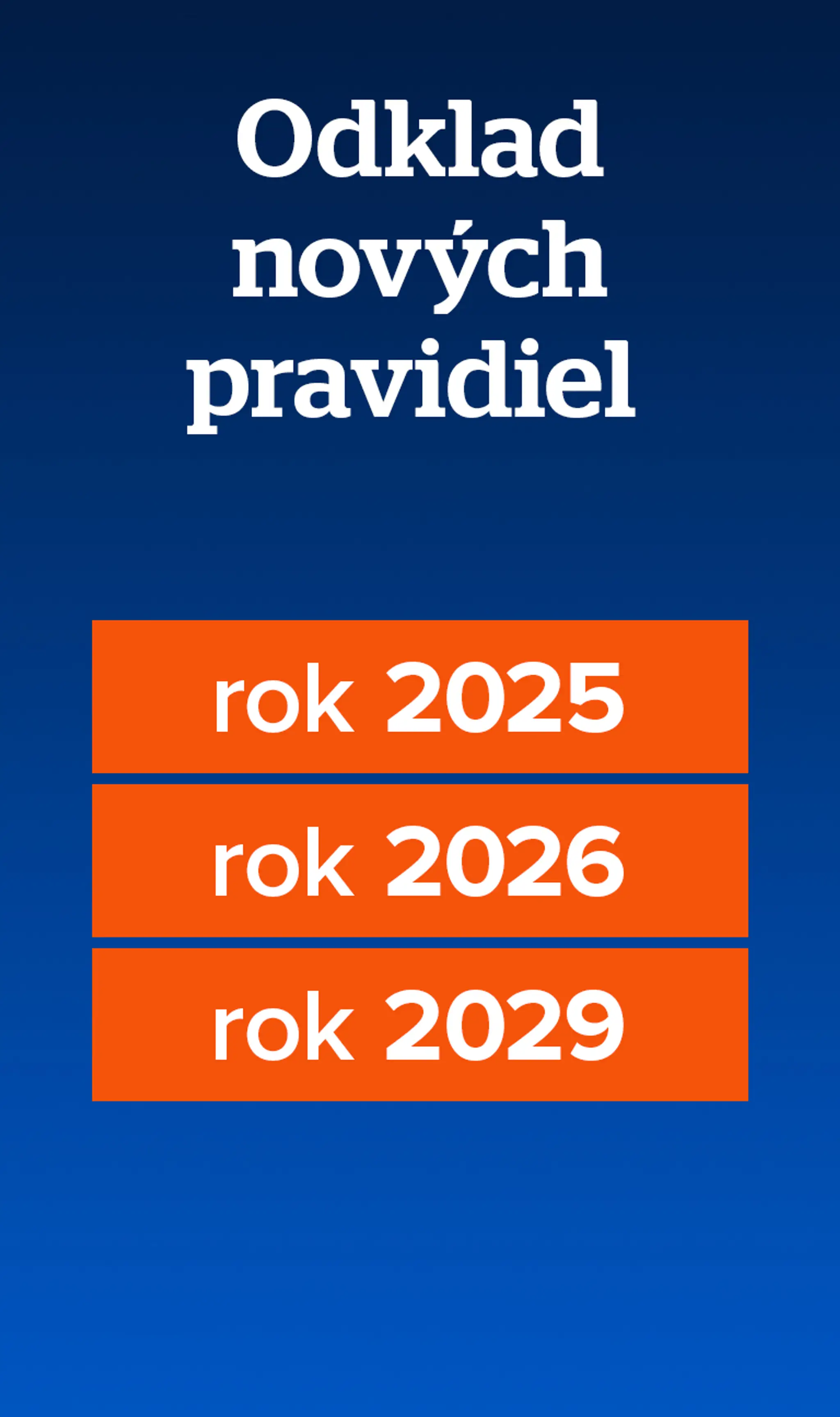 Odklad nových pravidiel. 