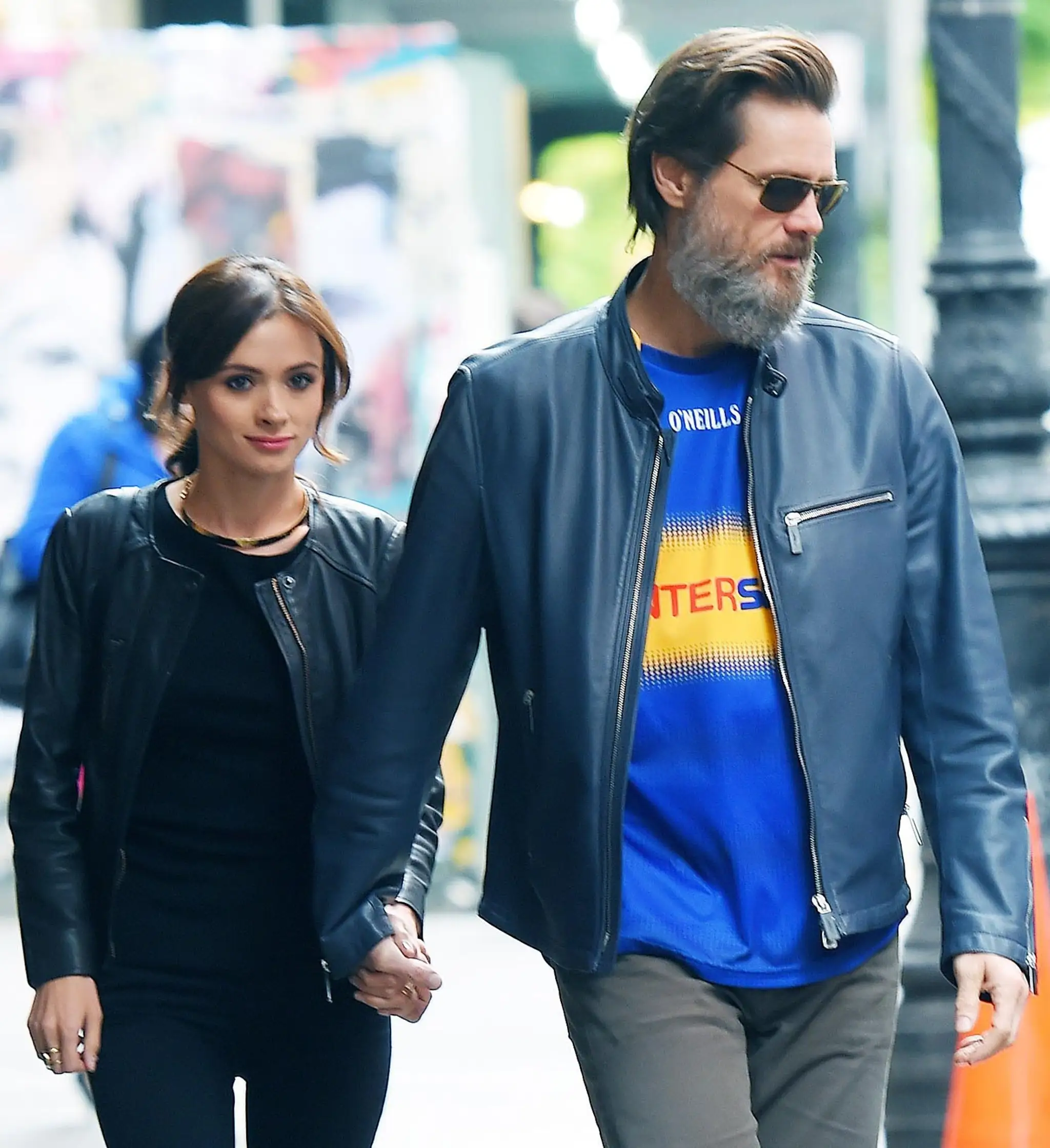 Jim Carrey s expriateľkou Cathrionou White v SoHo.