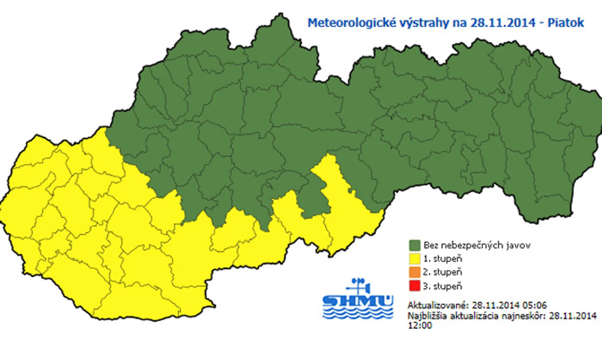 Pozor na poľadovicu. Najmä na západe platí výstraha 1. stupňa.