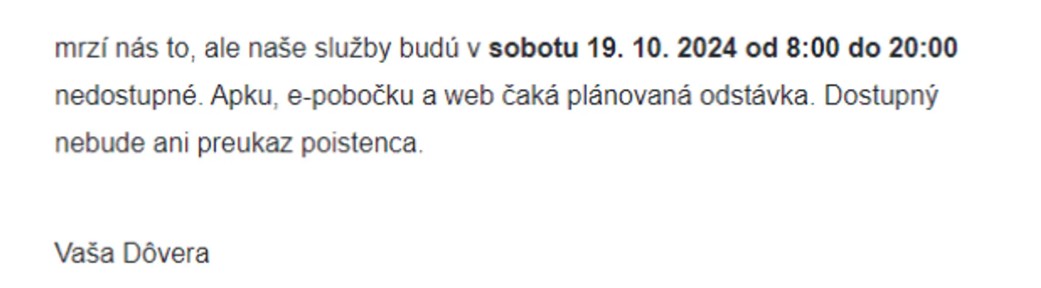 Odstávka digitálnych služieb