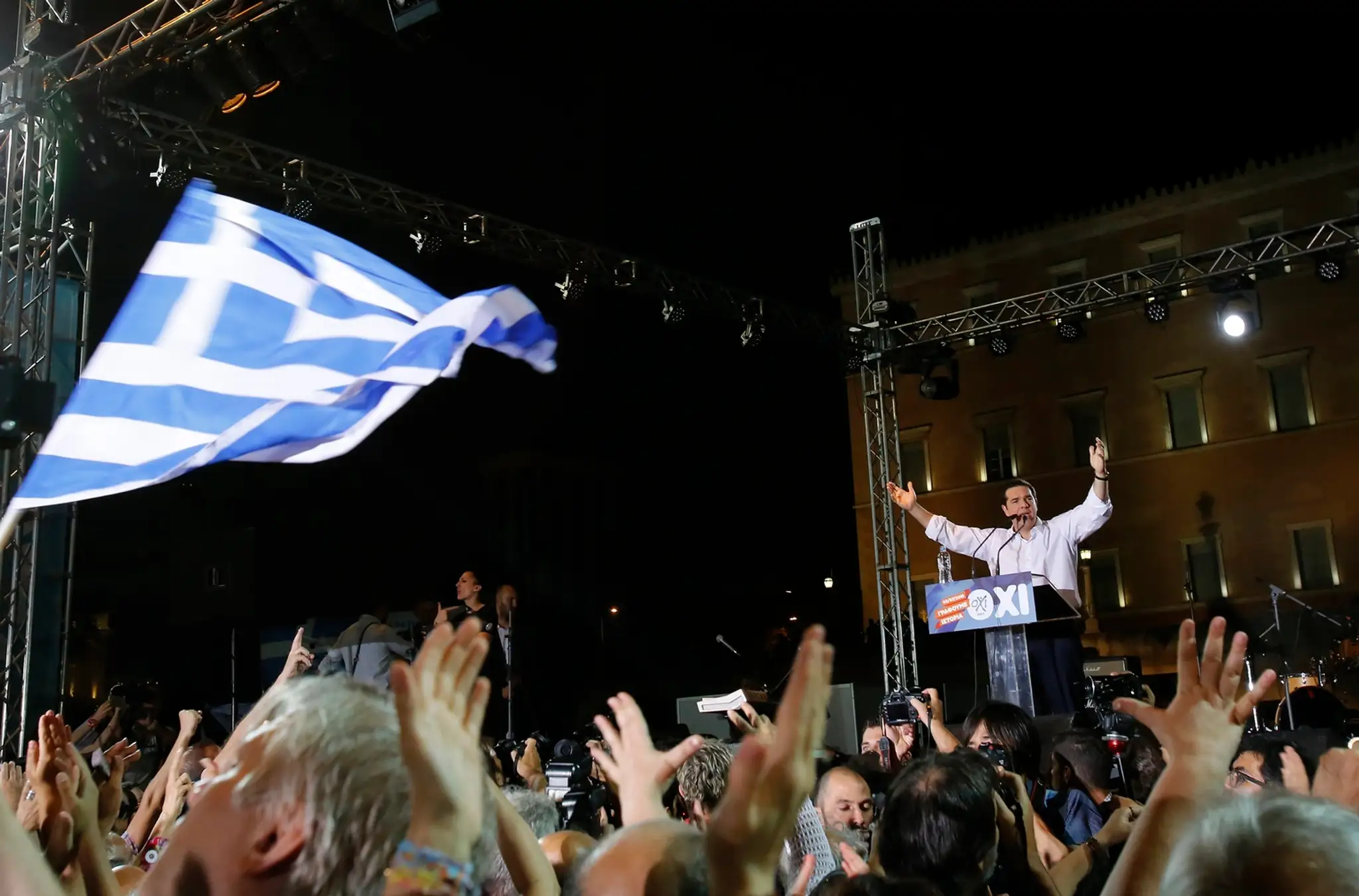 Grécky premiér Alexis Tsipras počas prejavu