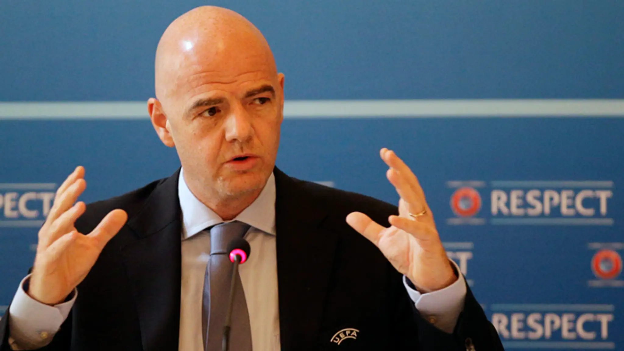 Generálny sekretár Európskej futbalovej únie (UEFA) Gianni Infantino.