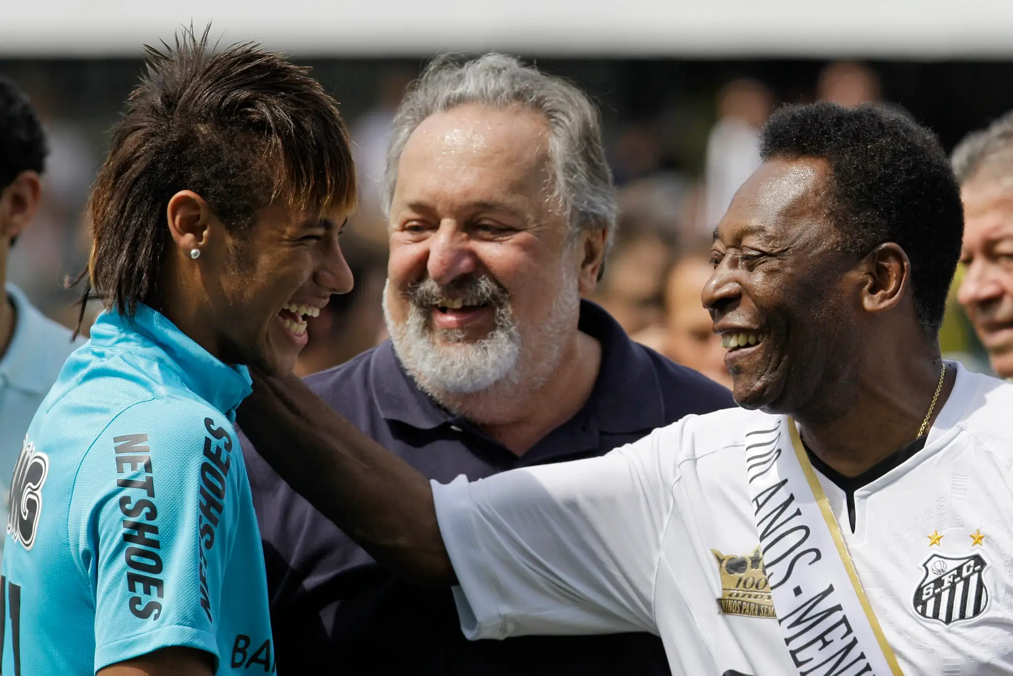 Neymar a Pelé na štadióne klubu FC Santos.