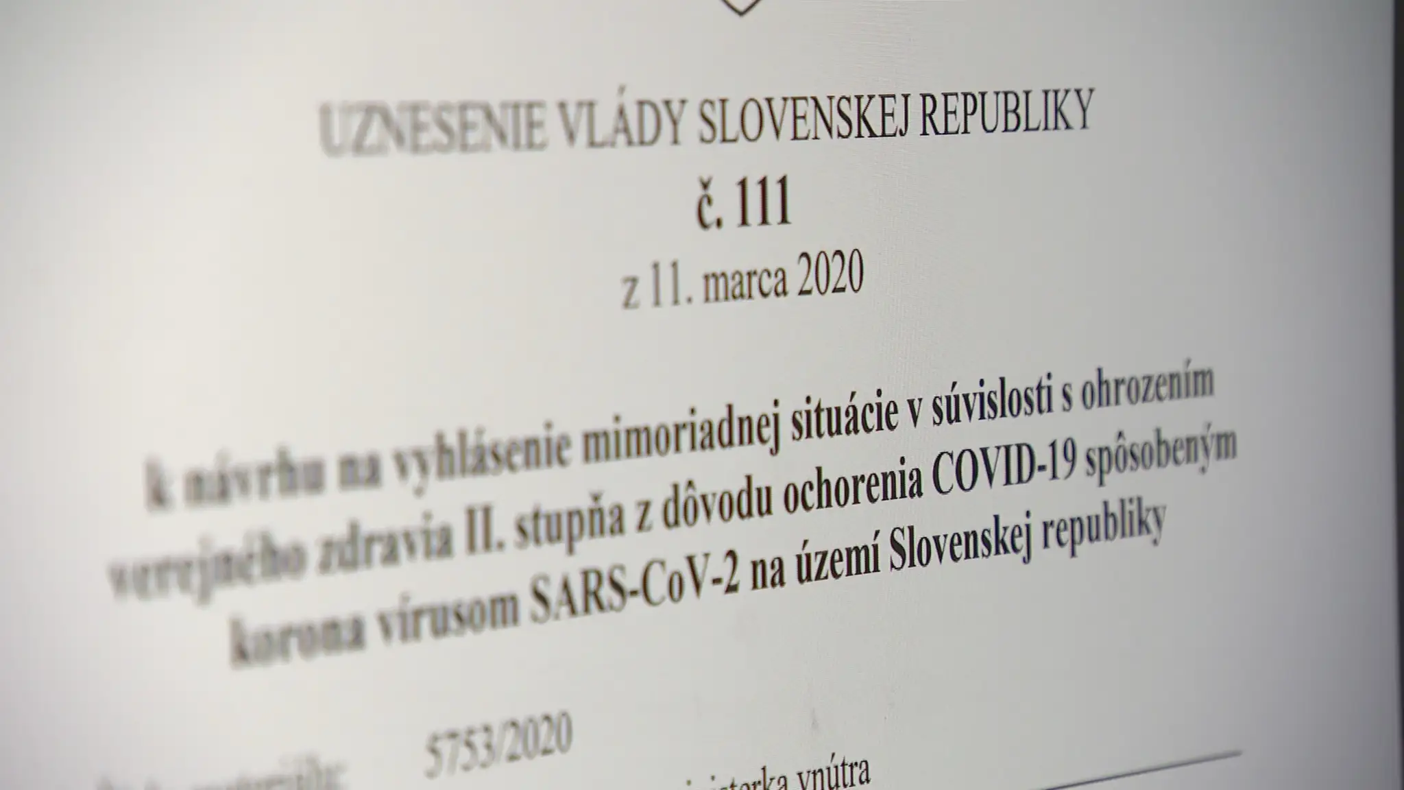 Vyhlásenie mimoriadnej situácie.