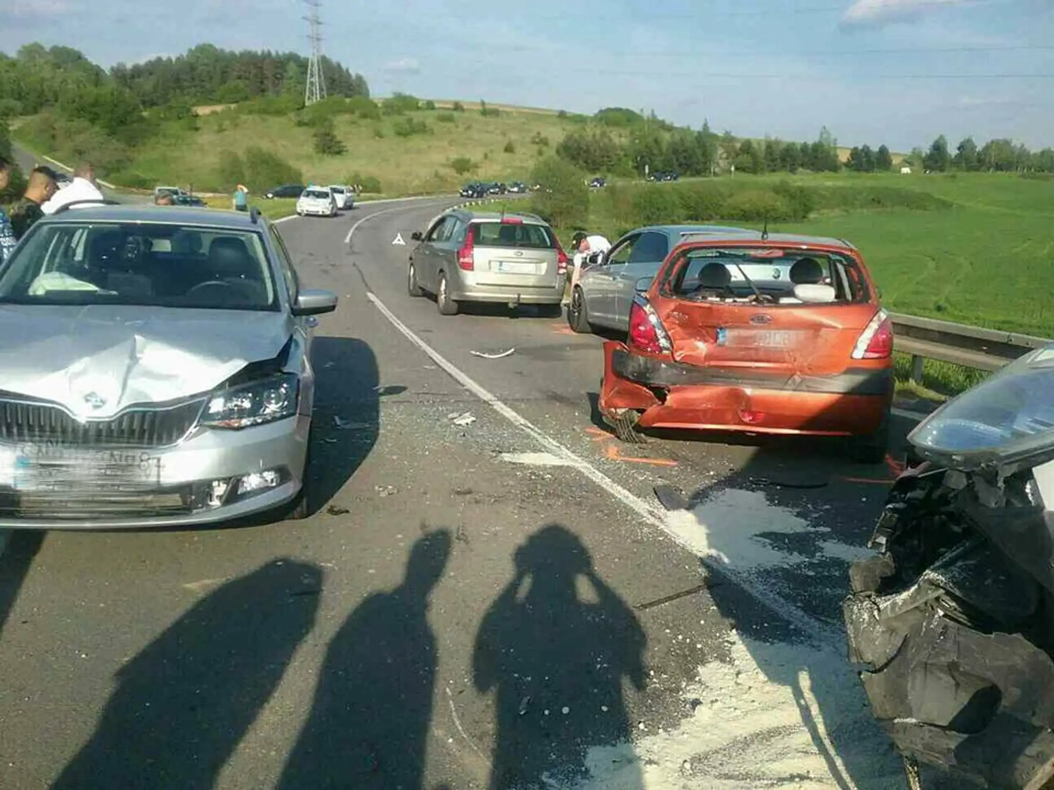 Nehoda piatich áut.