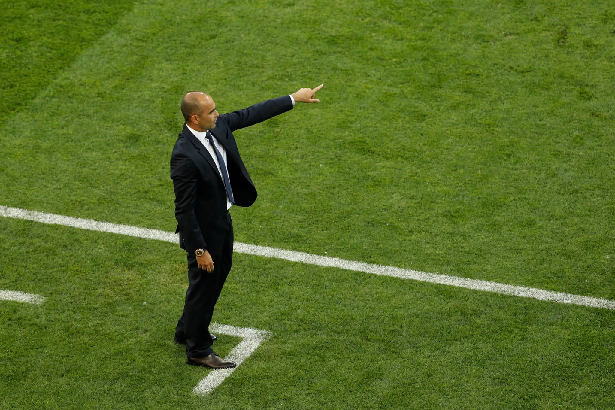 Kouč Belgicka Roberto Martinez počas zápasu proti Paname na MS 2018.