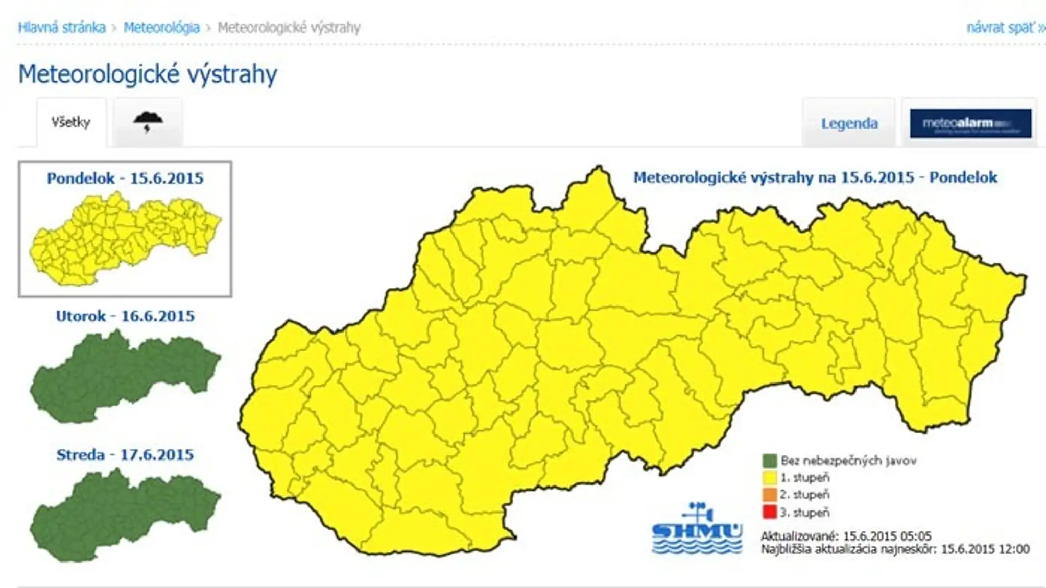 SHMÚ varuje pred búrkami na celom Slovensku.