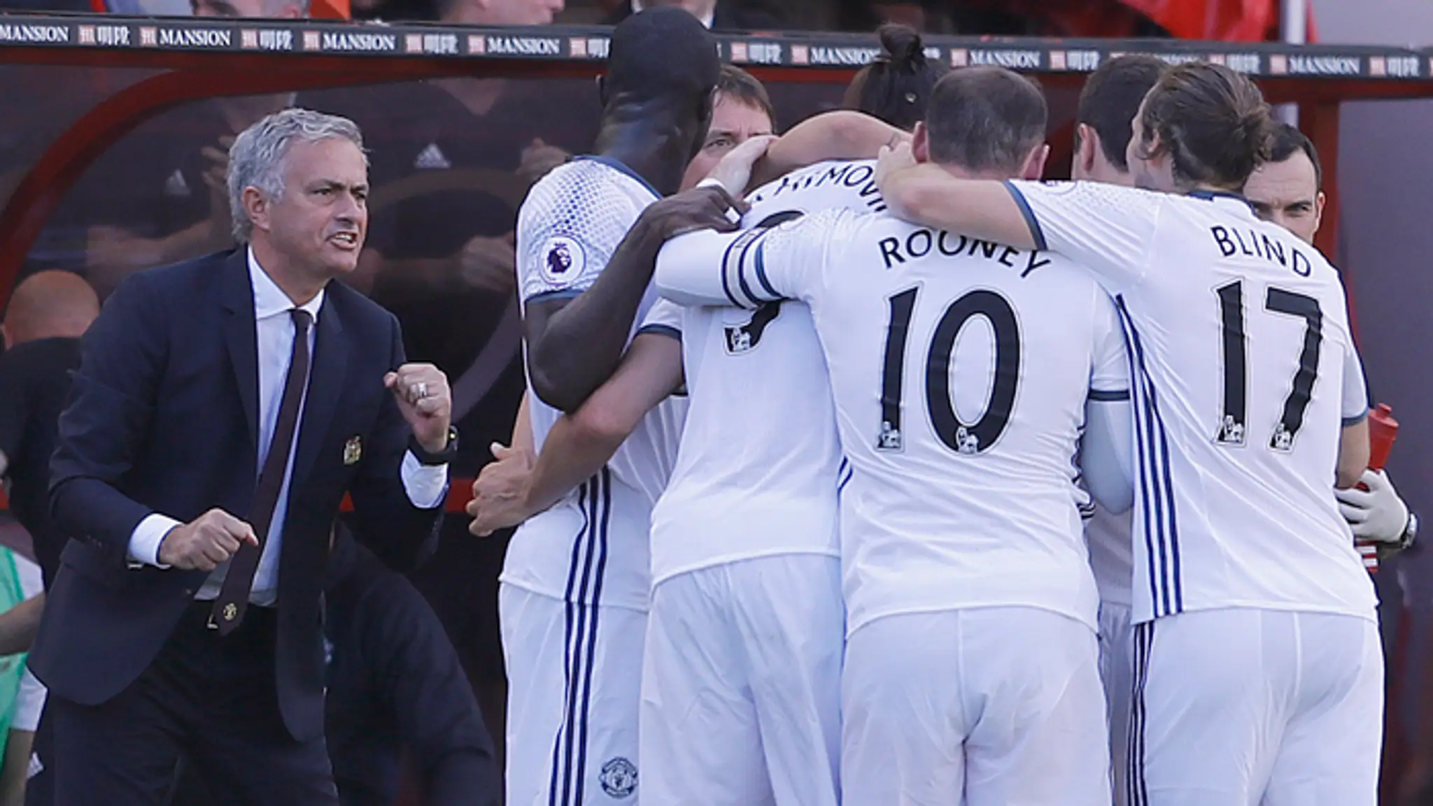 Radosť trénera Jose Mourinho po prvej výhre Manchestru United.