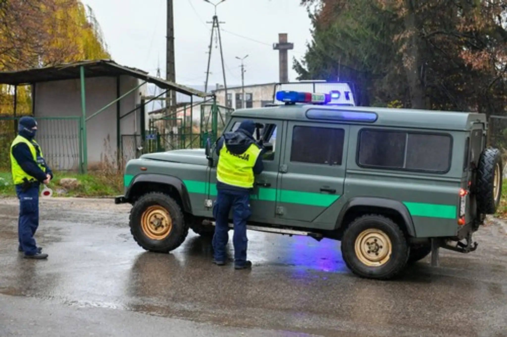 Polícia v poľskom meste Przewodów.