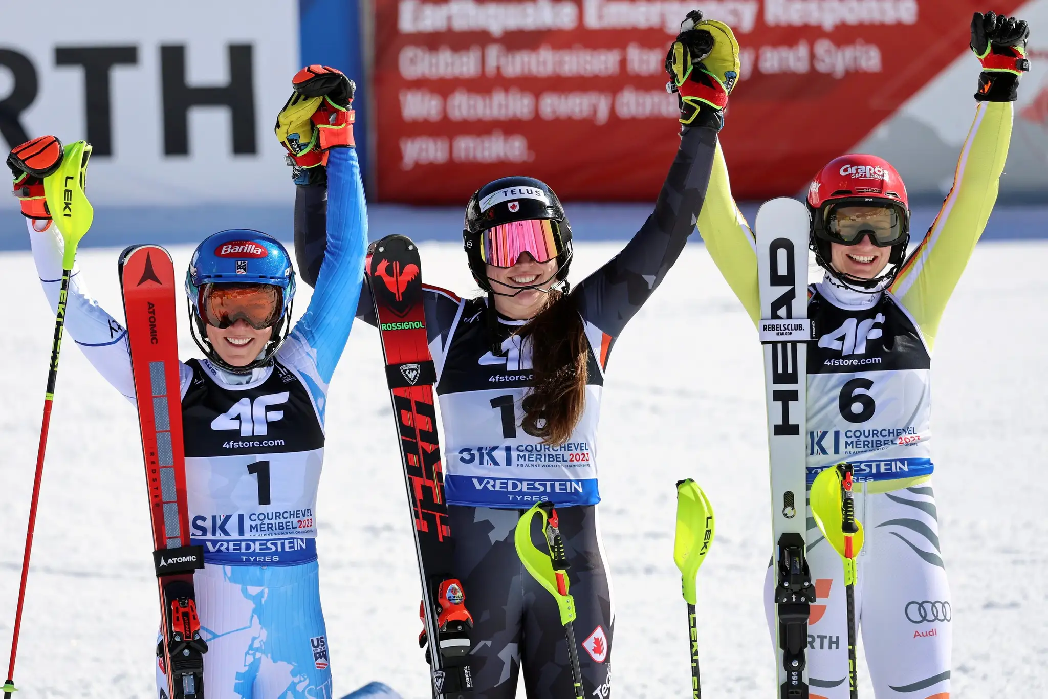 Mikaela Shiffrinová, Laurence St, Germainová a Lena Dürrová.