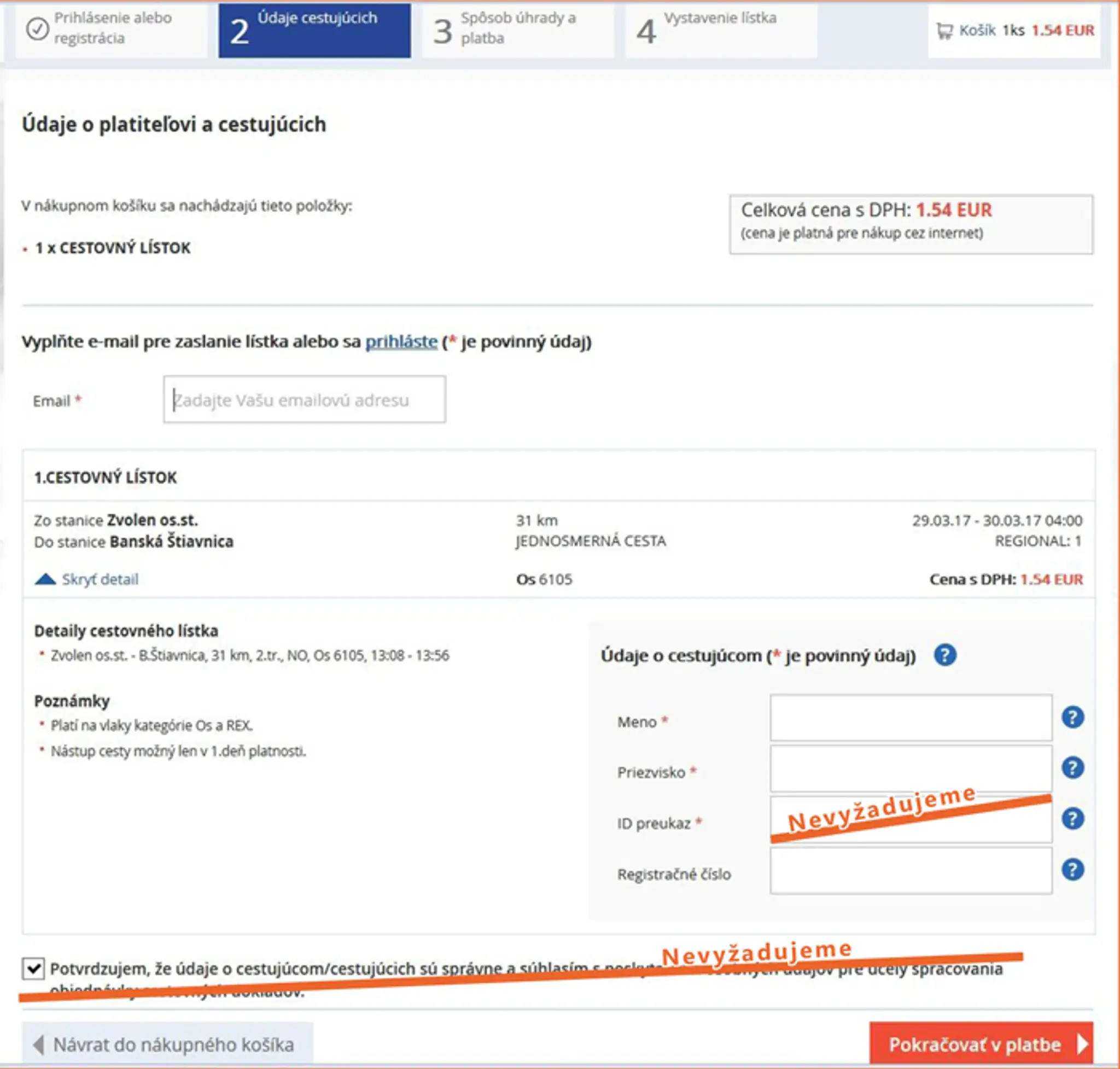 Zrušenie kolonky na číslo OP alebo pasu.