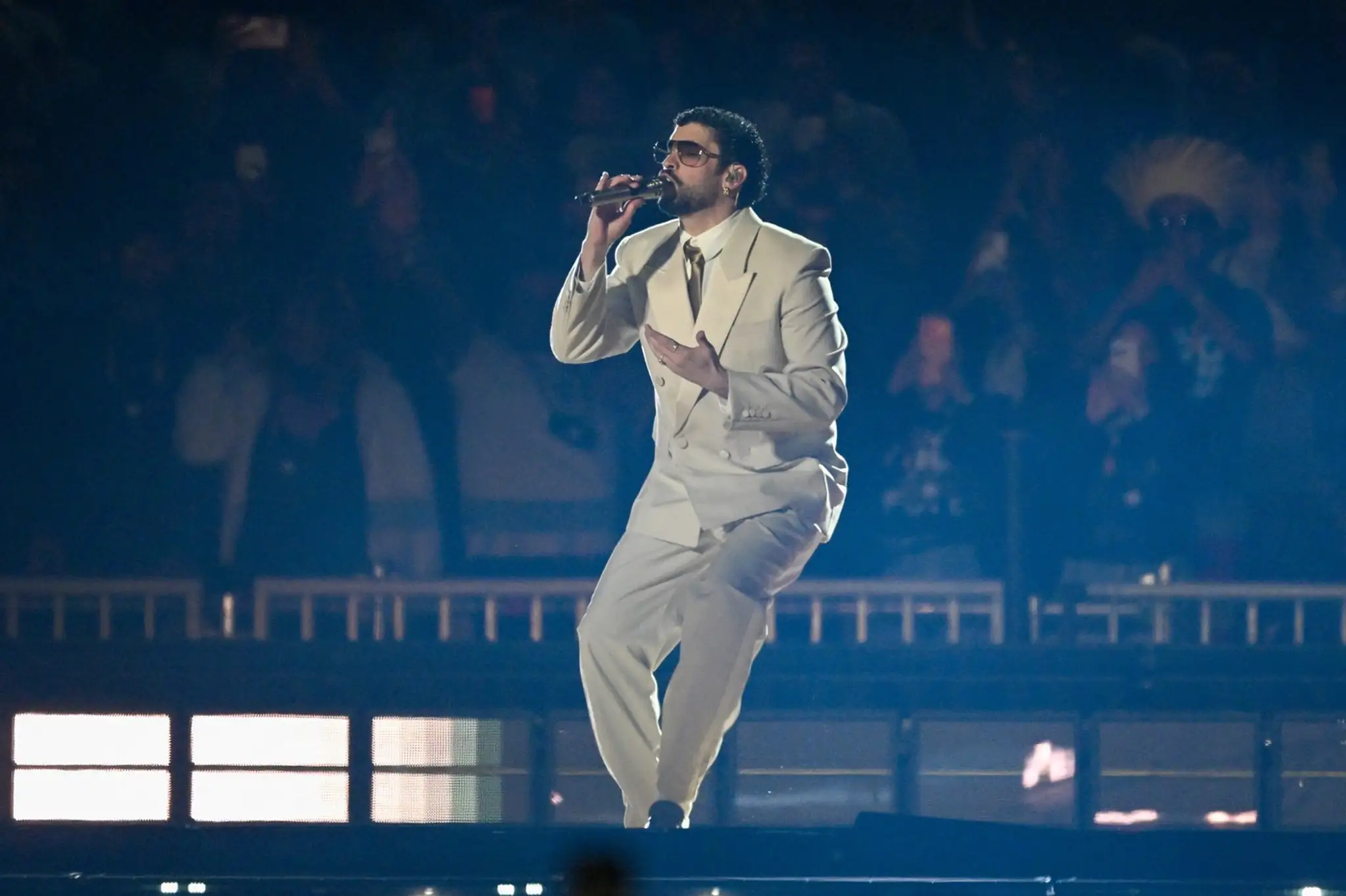 Bad Bunny počas koncertu v Mexico City