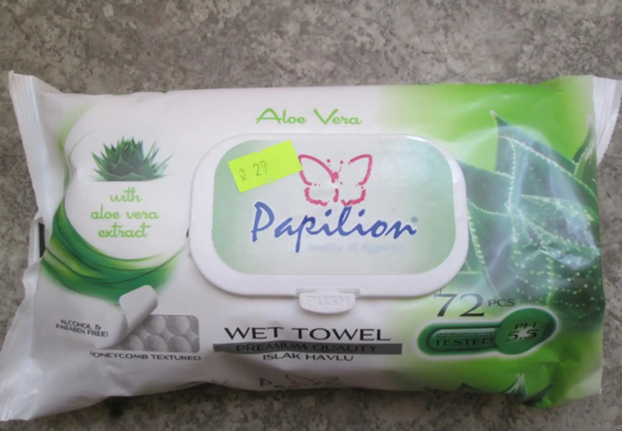 Vlhčené vreckovky Wet Towel Aloe Vera, Baby Wet Towel, Wet Towel Papilion – Cream, Wet Towel Papilion - FRESH obsahujú látku, kt