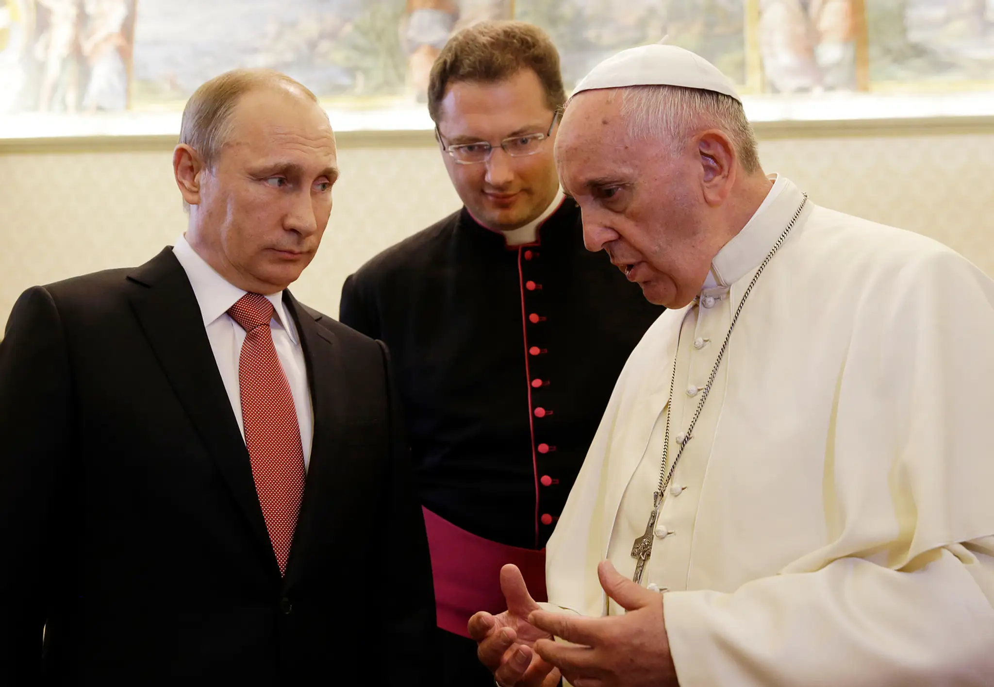 Ruský prezident Vladimir Putin na súkromnej audiencii u pápeža Františka 