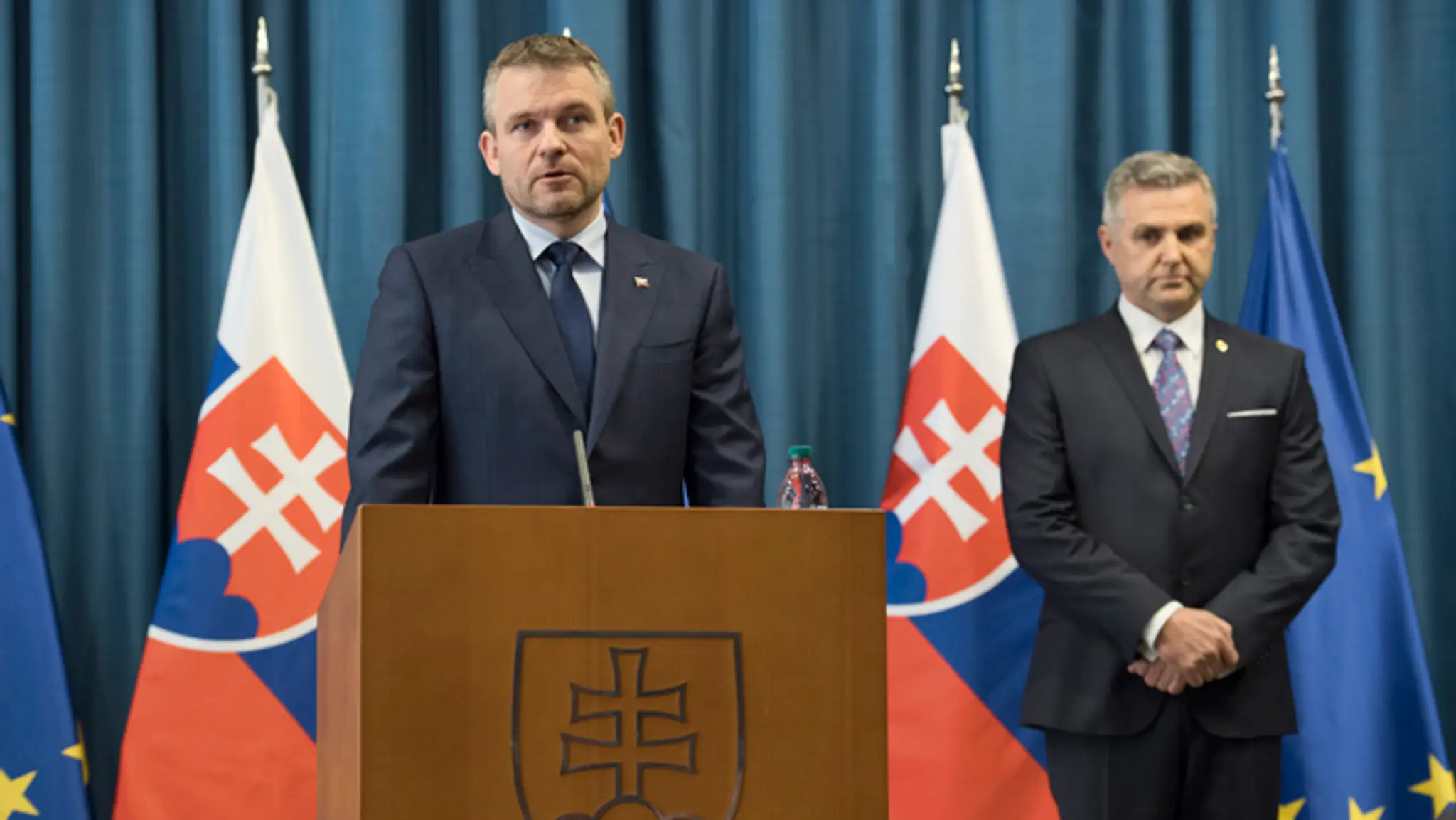 Premiér Peter Pellegrini a Tibor Gašpar.