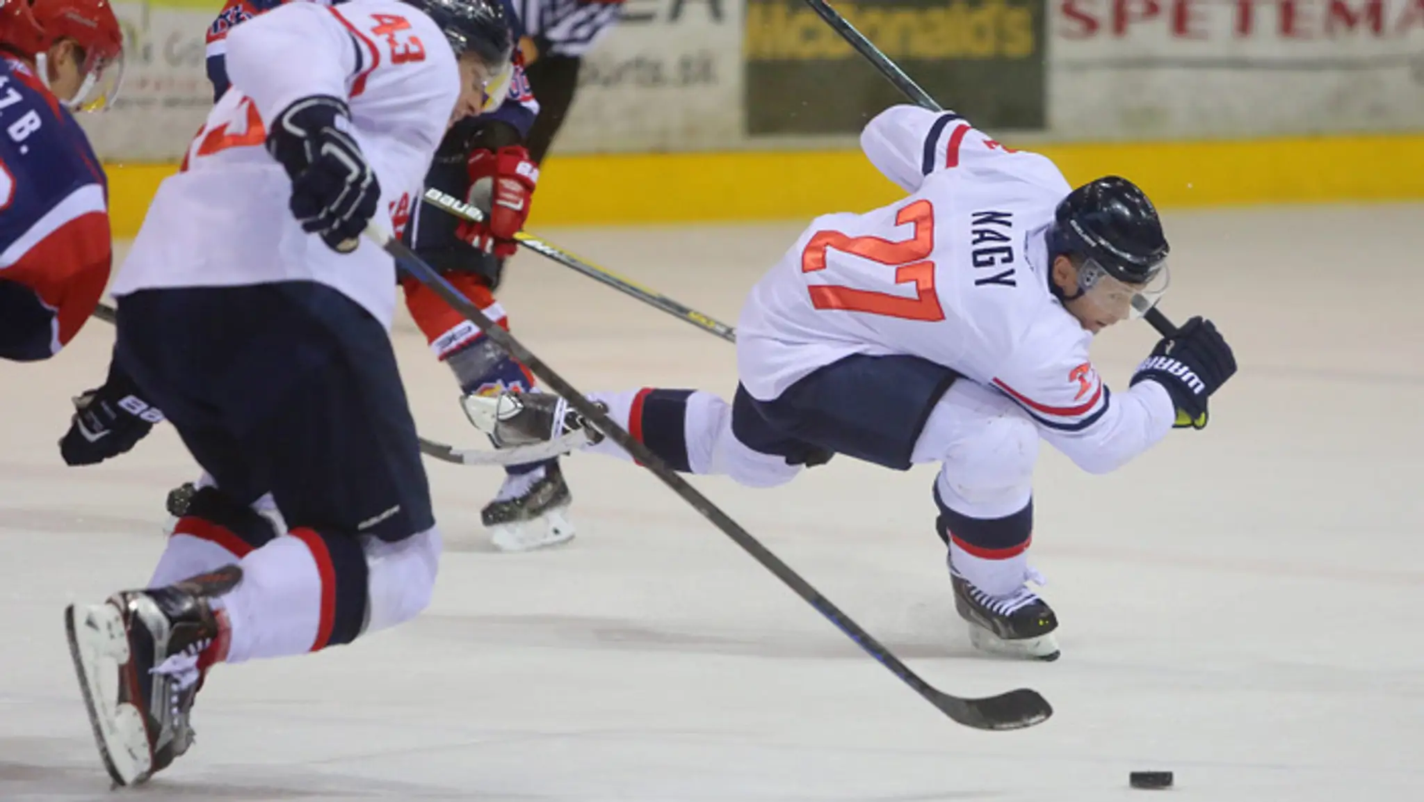 Ladislav Nagy (Slovan) počas prípravného hokejového zápasu pre začiatkom KHL.