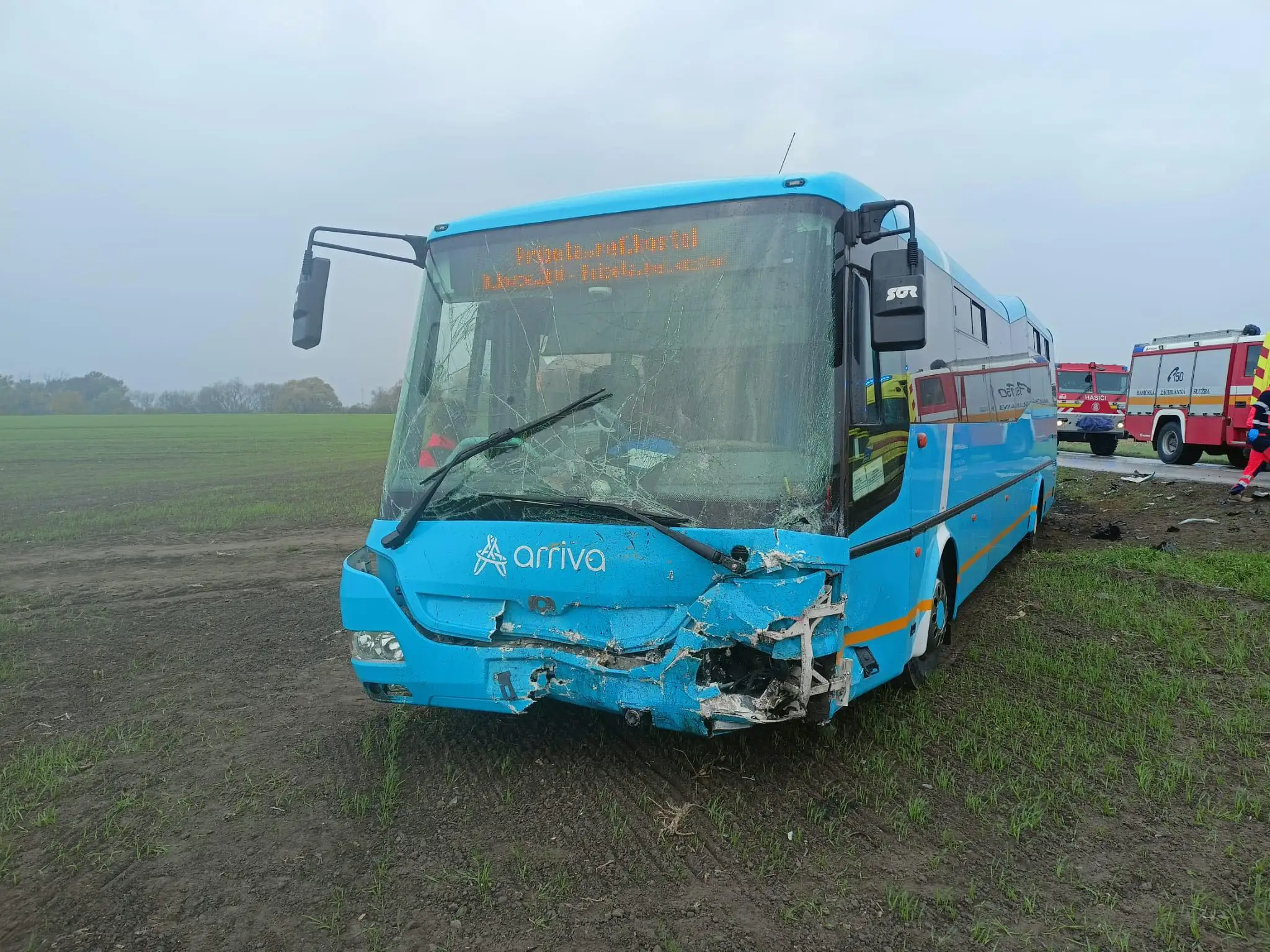 Autobus po dopravnej nehode Chotín