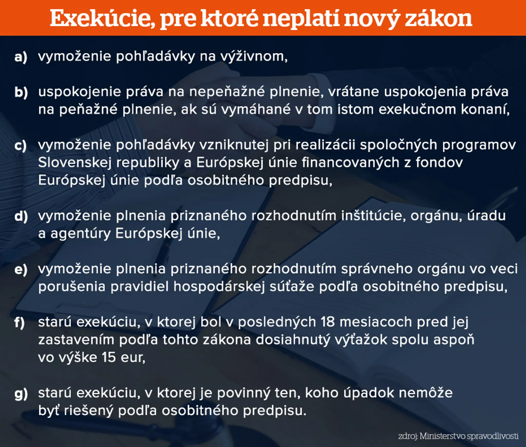 Exekúcie, pre ktoré neplatí nový zákon.