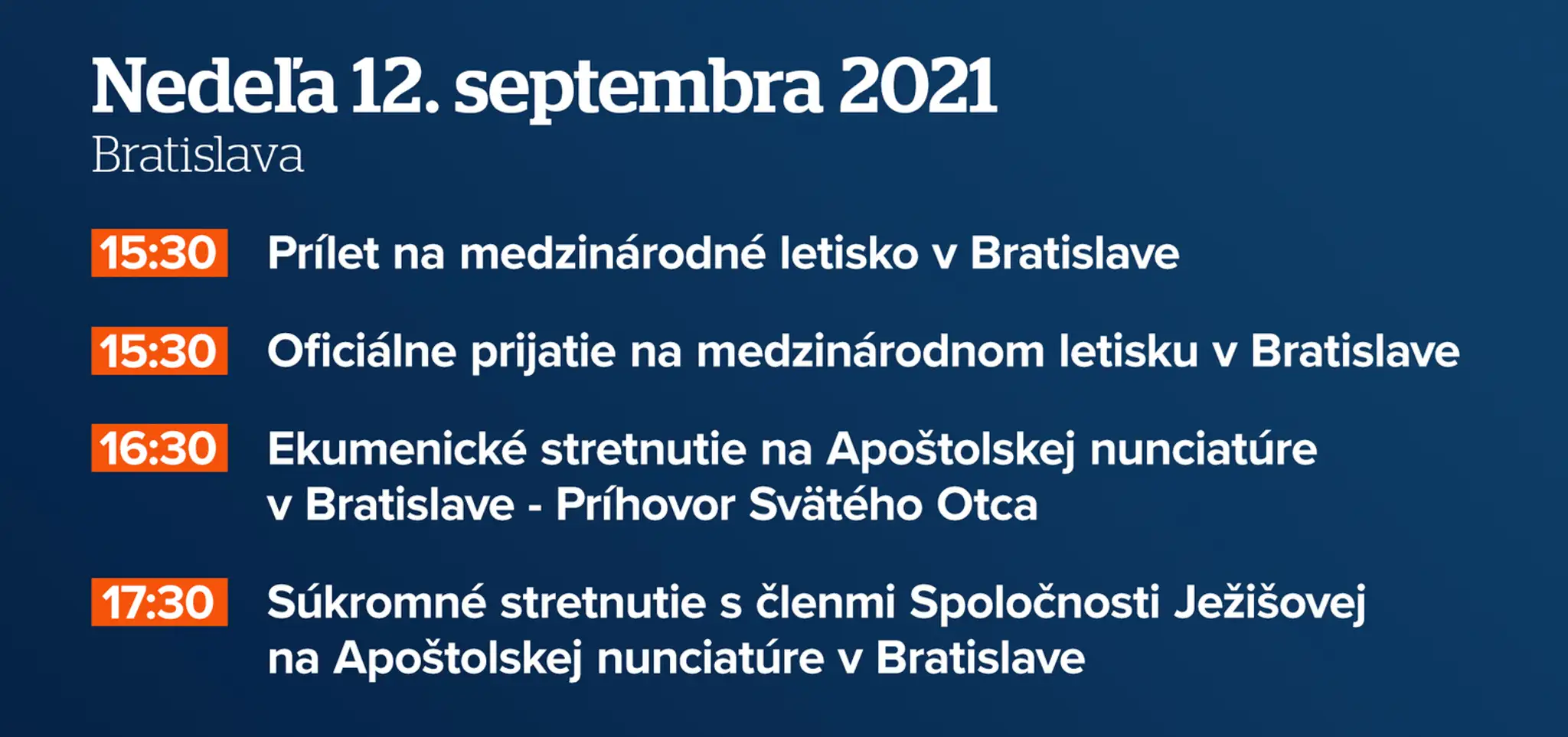 Program na nedeľu.