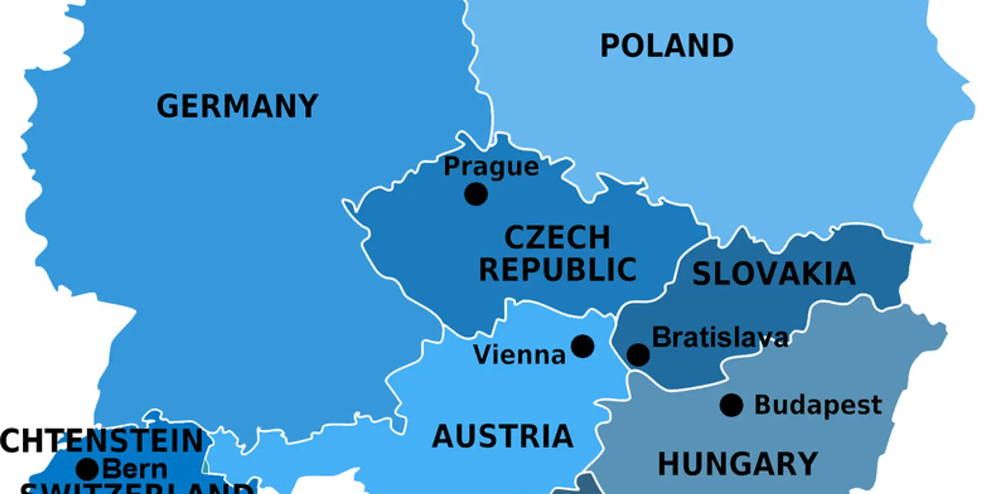 Mapa strednej Európy