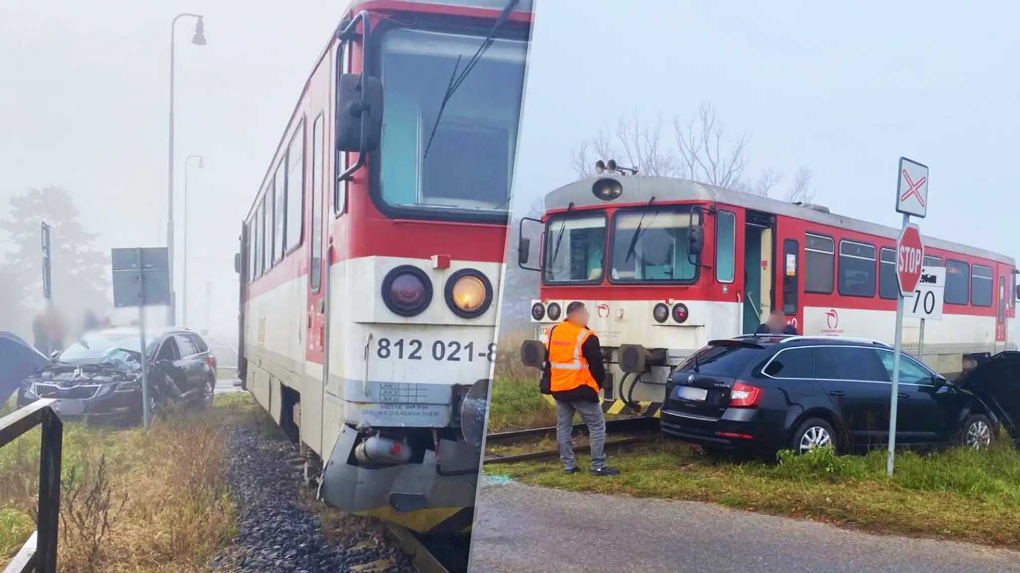 Nehoda auta a vlaku