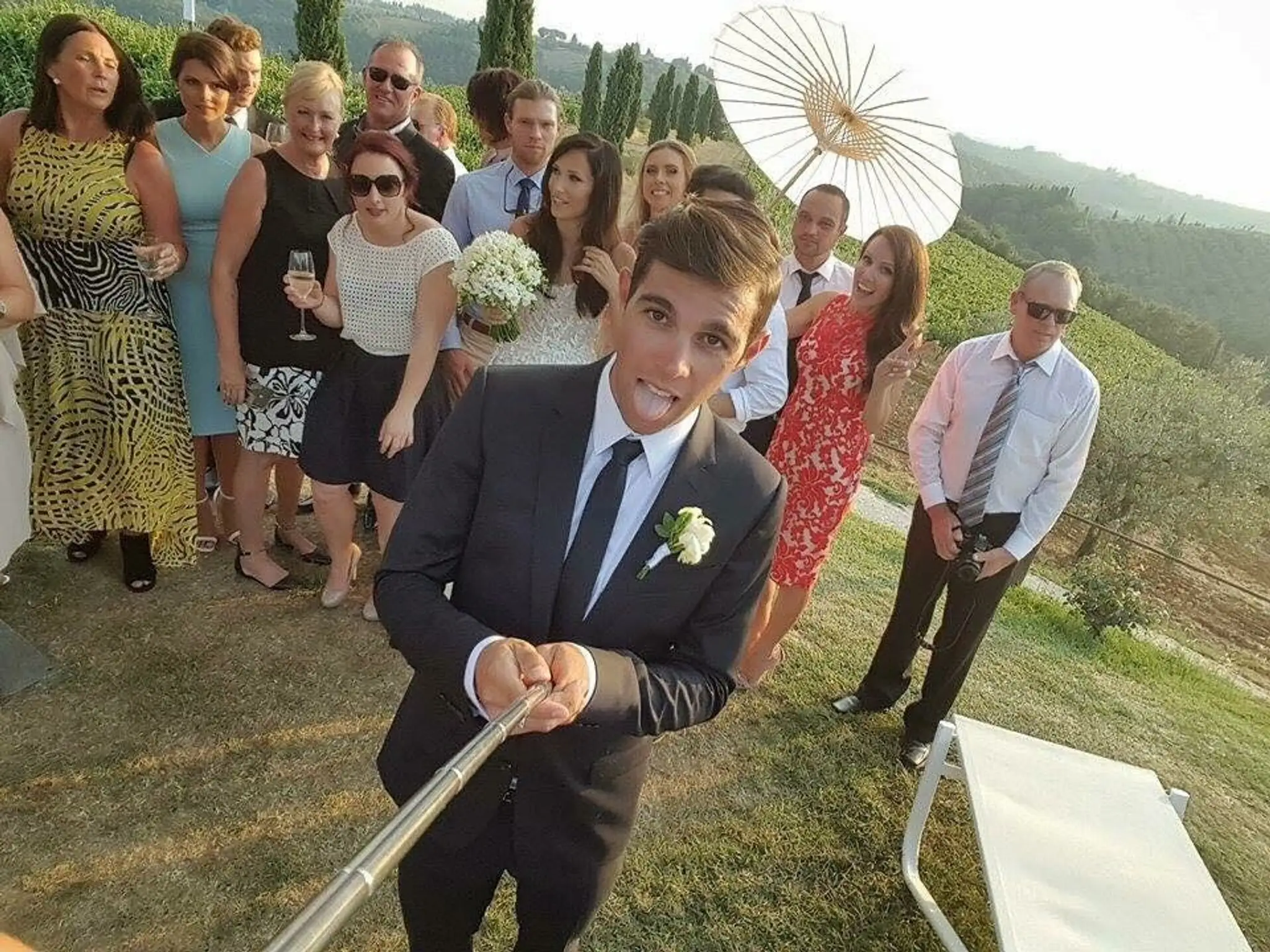 Ženích Michael Matthews s rodinou