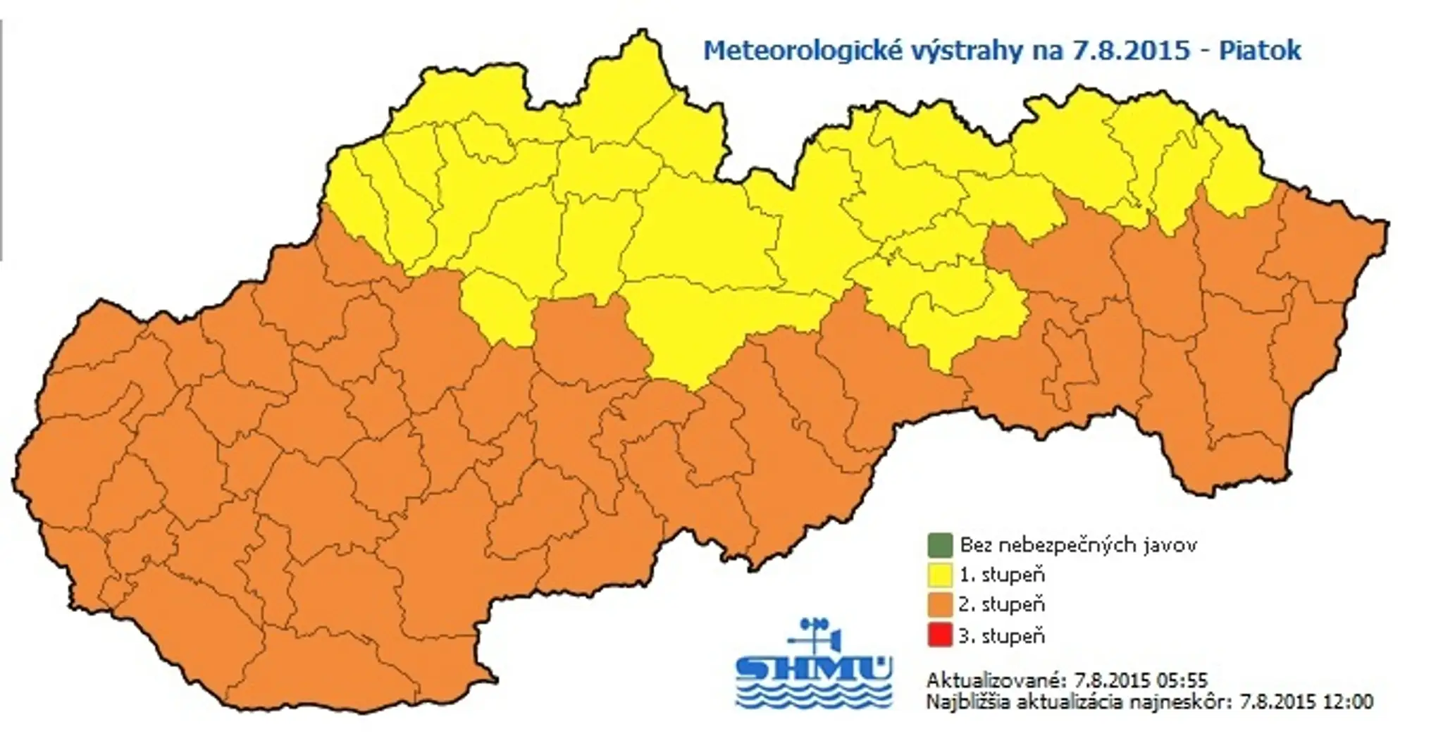 Výstrahy na piatok 7.8.2015