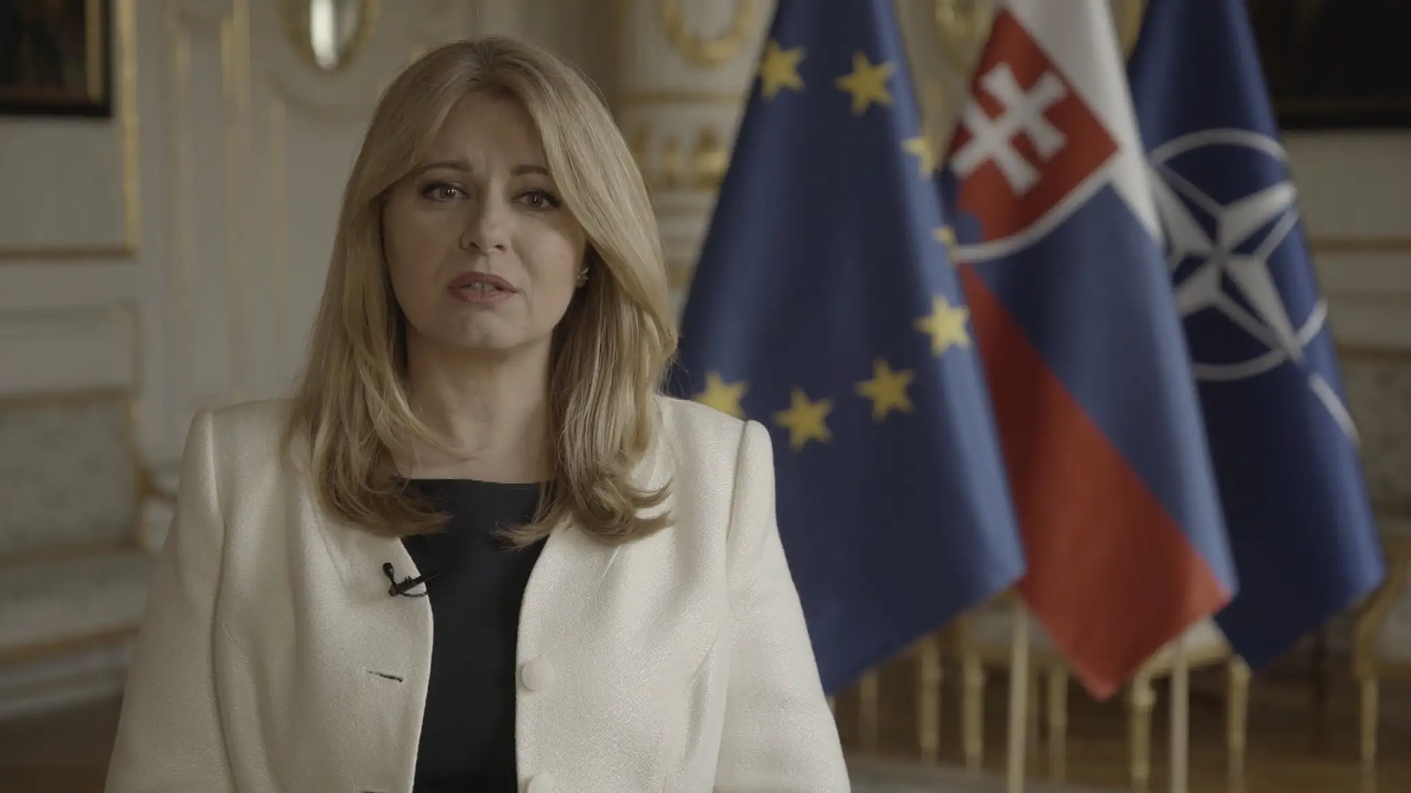Prezidentka SR Zuzana Čaputová počas príhovoru k národu.