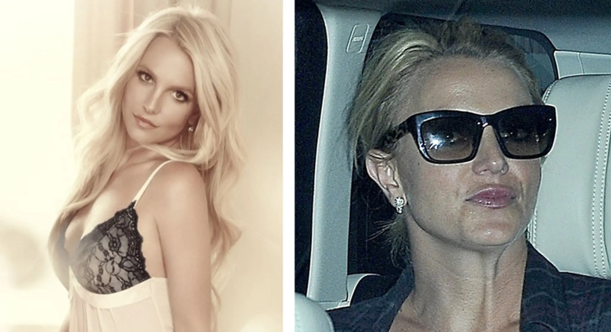 Britney Spears s retušou a bez