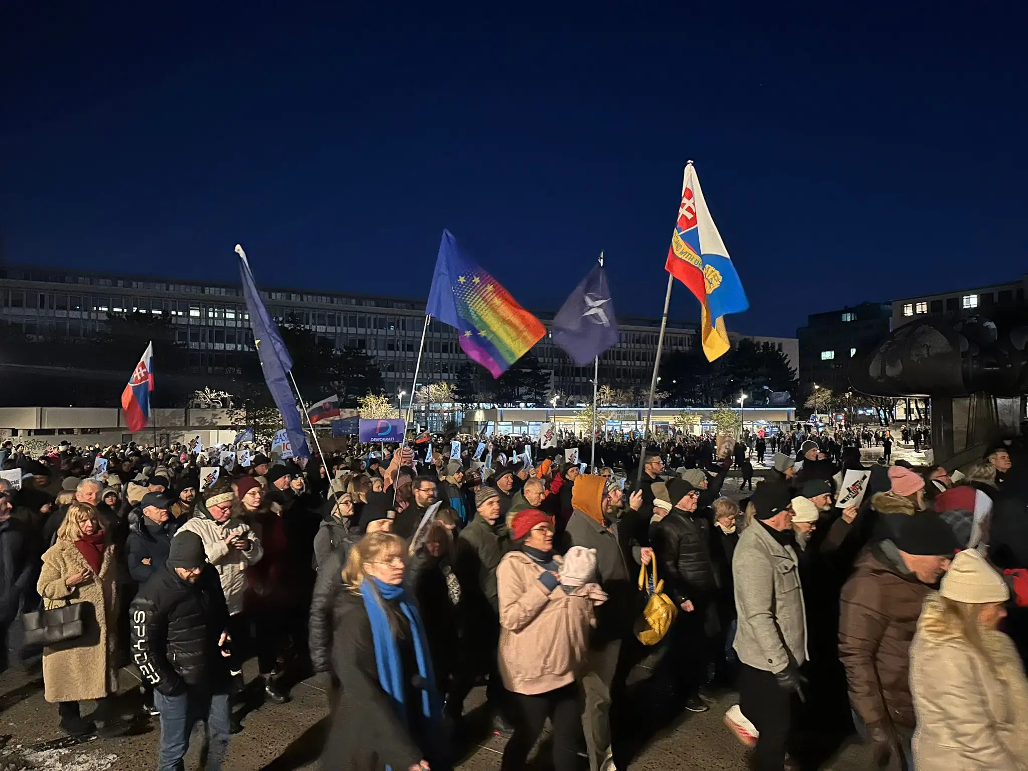 Protest pred Úradom vlády SR (3. 1. 2025)